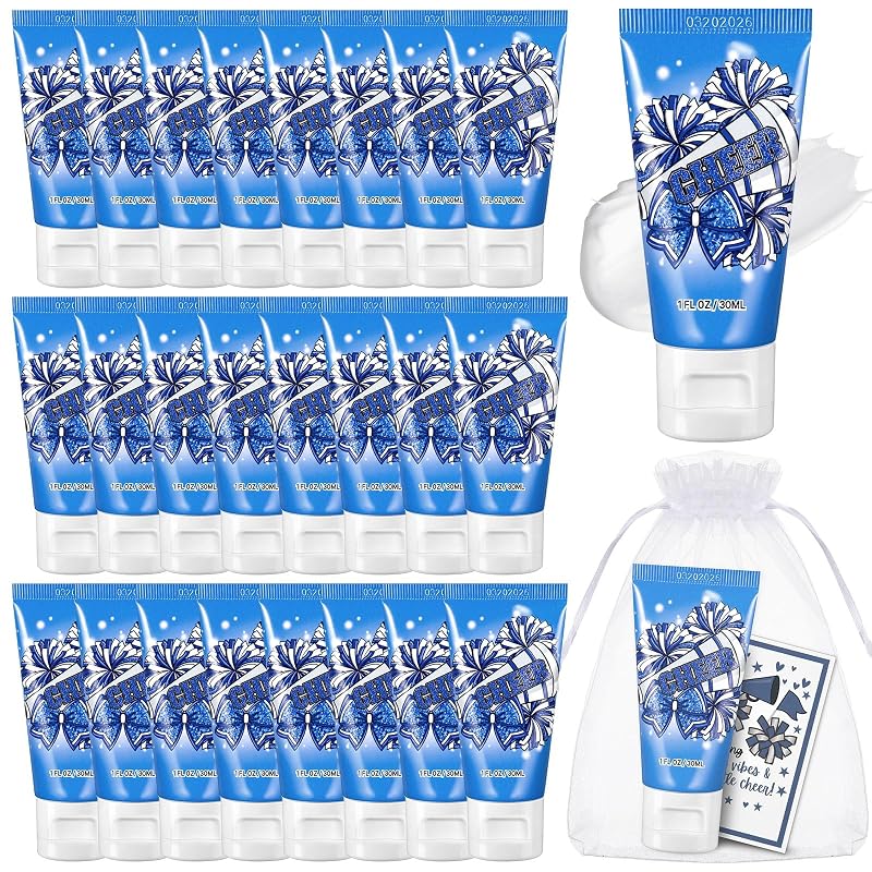 Conjunto para equipe de cheerleading Leelosp com 24 protetores solares mini, cartões e sacolas