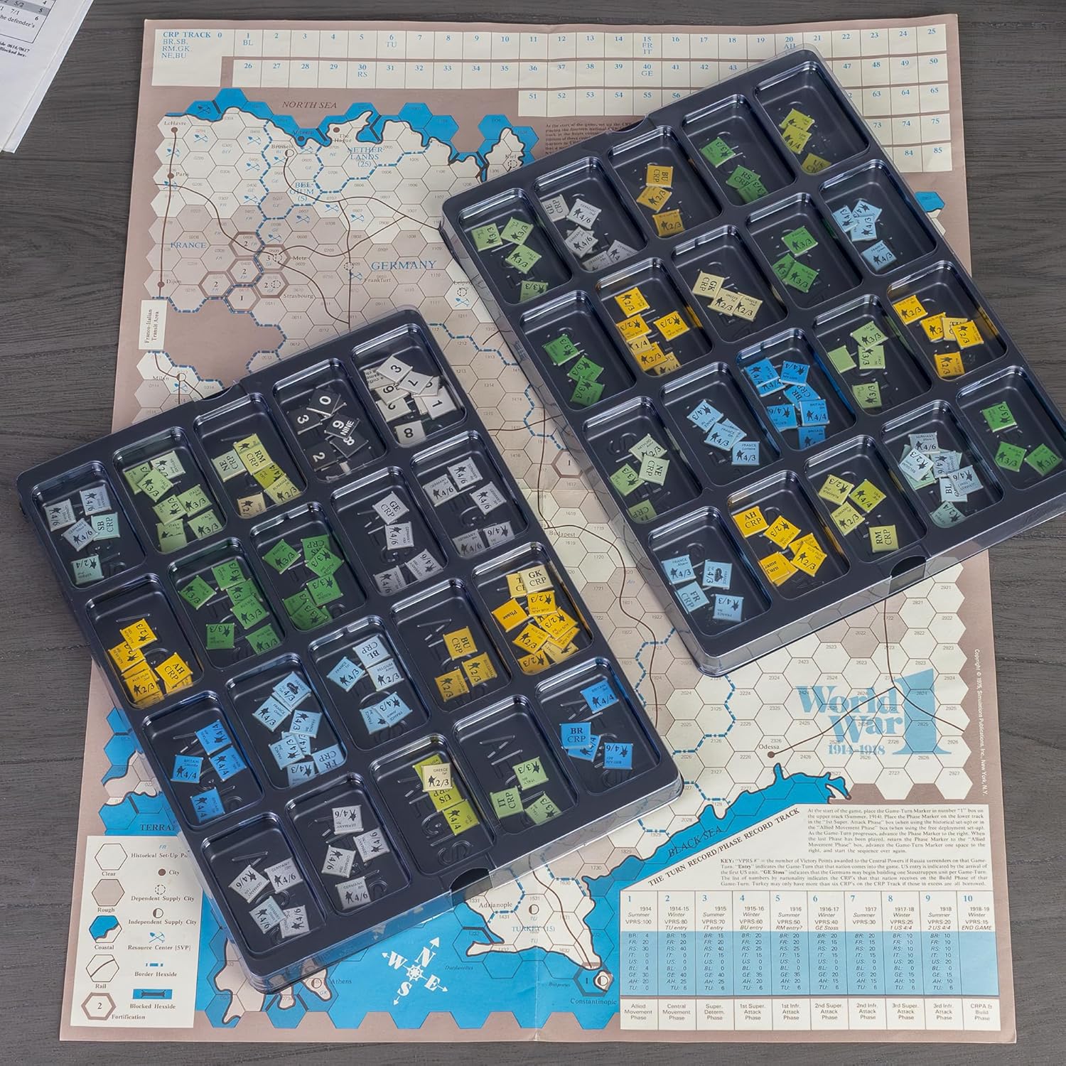 Flying Buffalo Game Piece Counter Trays (5-Pack); War Game and Board Game Storage Sorting Organizers, Playthos Collection