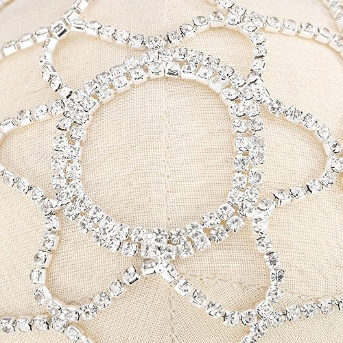 Miniatura 6 de YERTTER Cadena de malla plateada con diamantes de imitación para boda, cadena de tenis en capas, accesorios para la cabeza de los años 20, joyería,