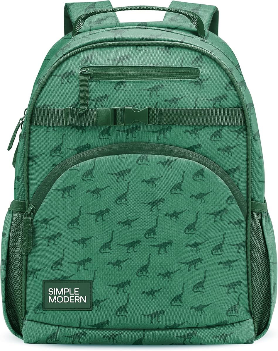 Simple Modern Kids Backpack for School, Girls, Boys | 18L | Dinosaur | Fletcher Bookbag, School Backpack for Preschool, Kindergarten, Elementary | Fits Lunch Box, Cute | Large | Dino World