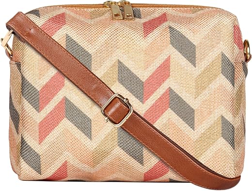 THE CLOWNFISH Isla Printed Handicraft Fabric Crossbody Sling Bag for Women Casual Party Bag Purse with Adjustable Shoulder...
