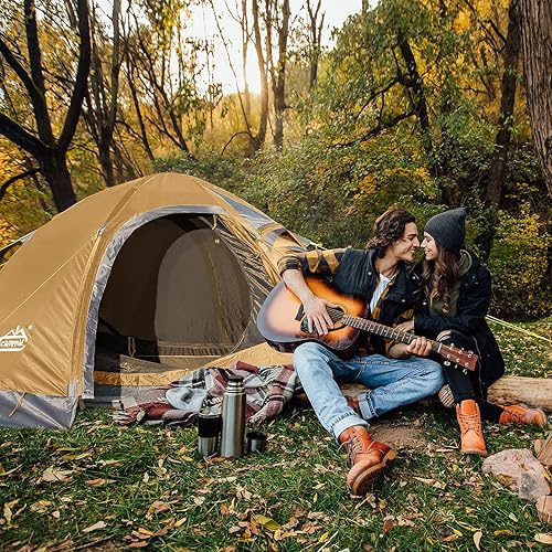 Miniatura 2 de Tienda de campaña de mochilero para 2 personas, tienda impermeable para 4 estaciones, resistente al viento, para clima frío, para campamento,