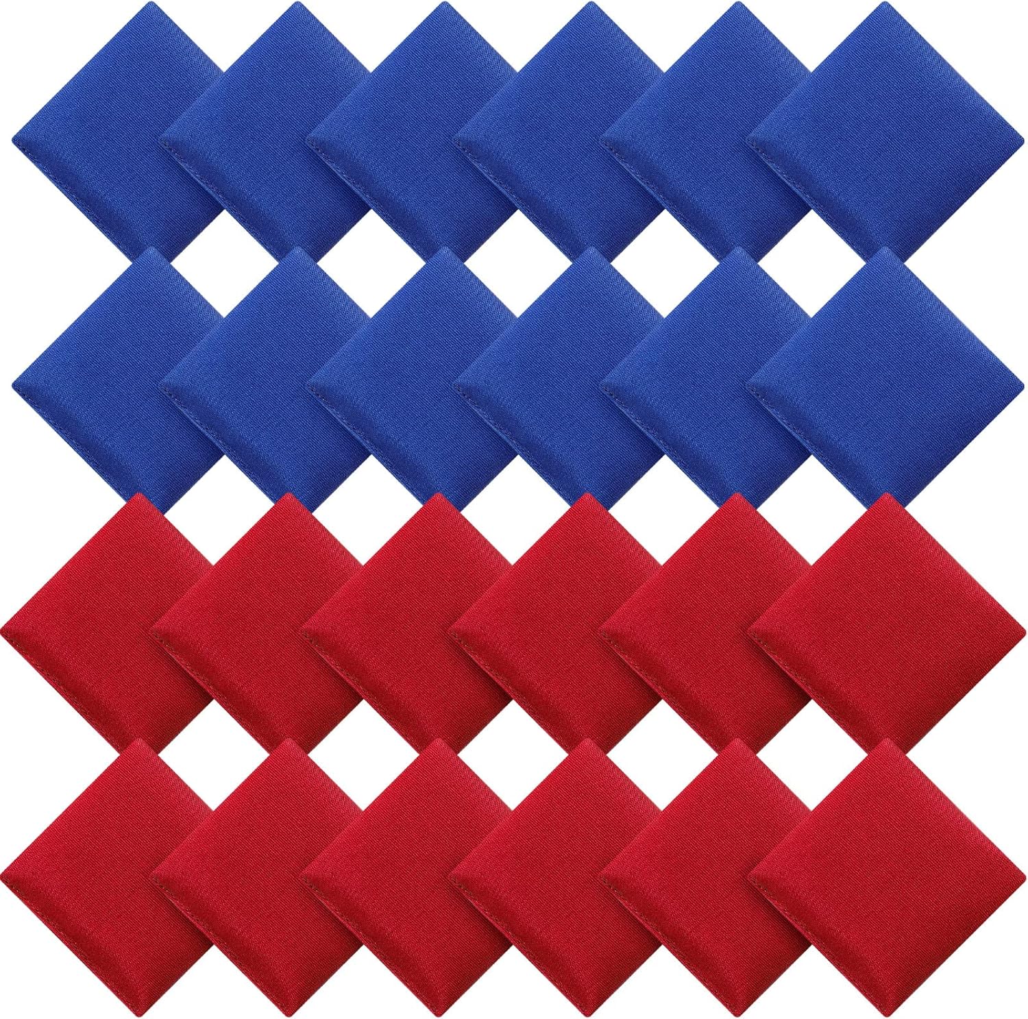 Sotiff 24 Pcs Bean Bags Mini Nylon Cornhole Bean Bags for Kids Tossing Fun Sports Outdoor Family Games Carnival Toy Patriotic Small Beanbag Hand Toss Party Game Supplies for Kid Adult(Blue Red) Blue, Red