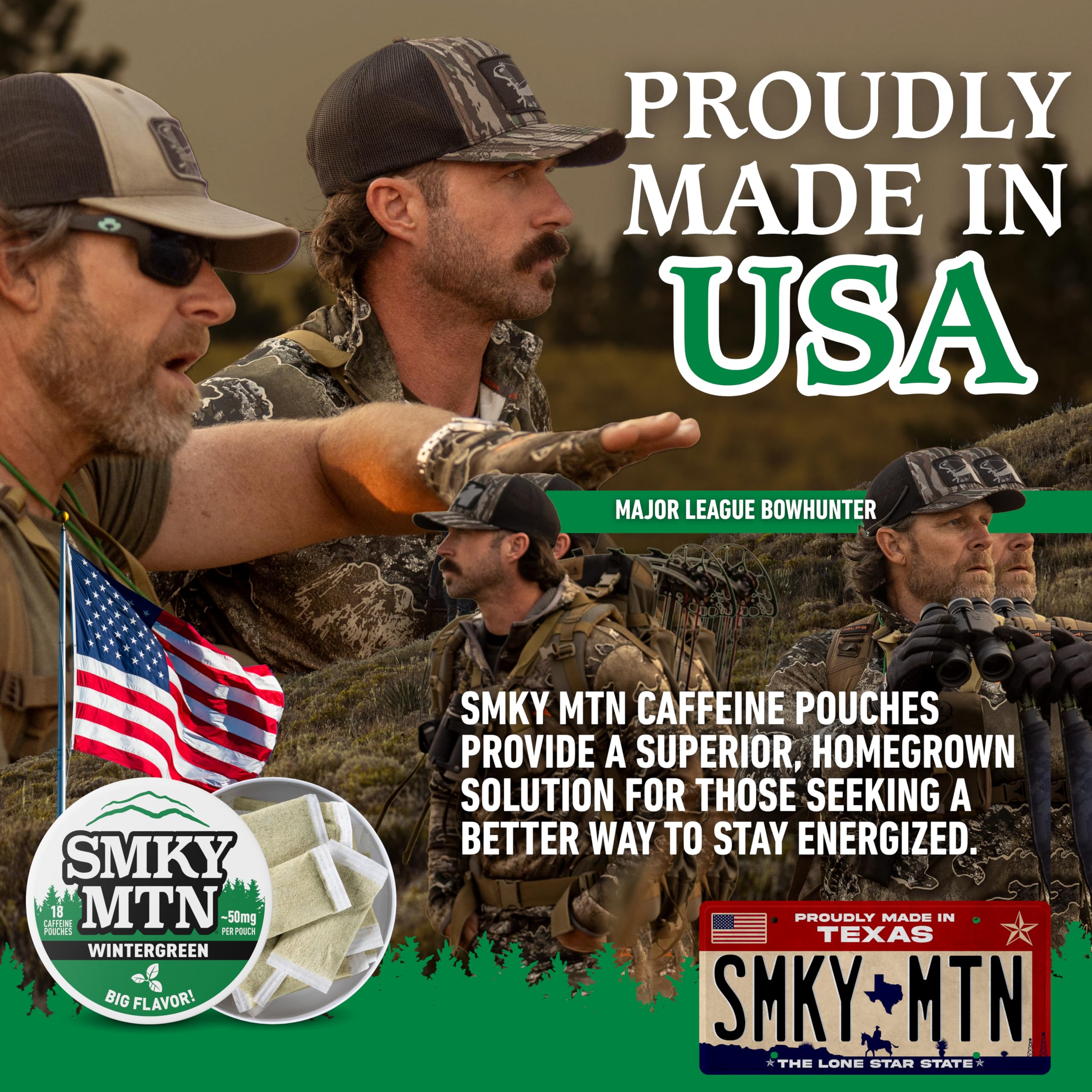 Smokey Mountain Caffeinated Pouches - Wintergreen - Tobacco Free and Nicotine Free - 1 Can - 15 Pouches Per Can product thumbnail 8