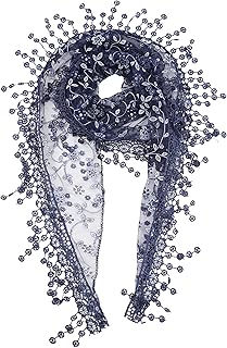 Lightweight Soft Leaf Lace Fringes Triangular Floral Fashion Towel Scarf Wrap for Women