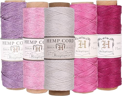 Miniatura 10 de Hemptique Paquete económico de carrete de cáñamo 100% natural, 205 pies  205.1 ft x 5 pulgadas, cuerda de cáñamo, hilo biodegradable de 0.020 in