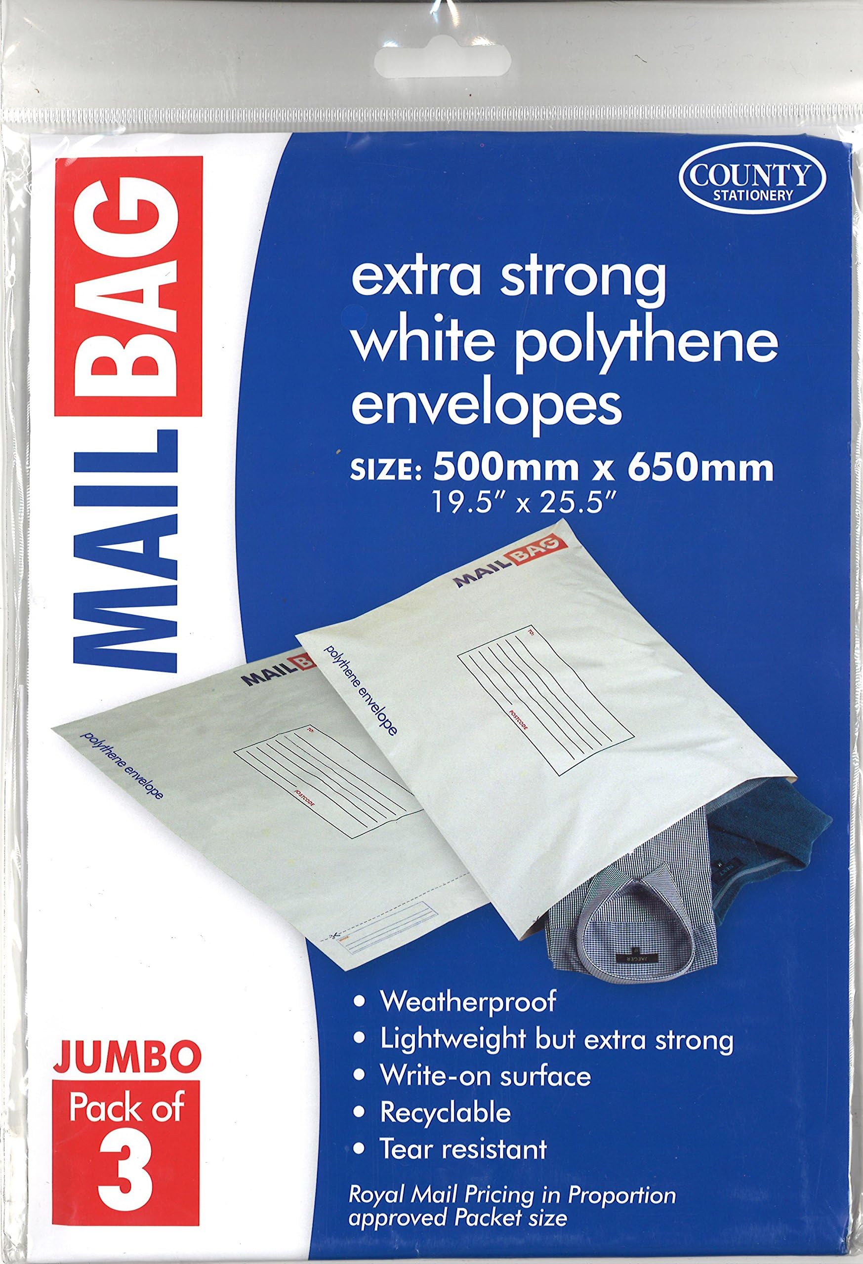 County C263 Jumbo Mail Bag (Pack of 3)
