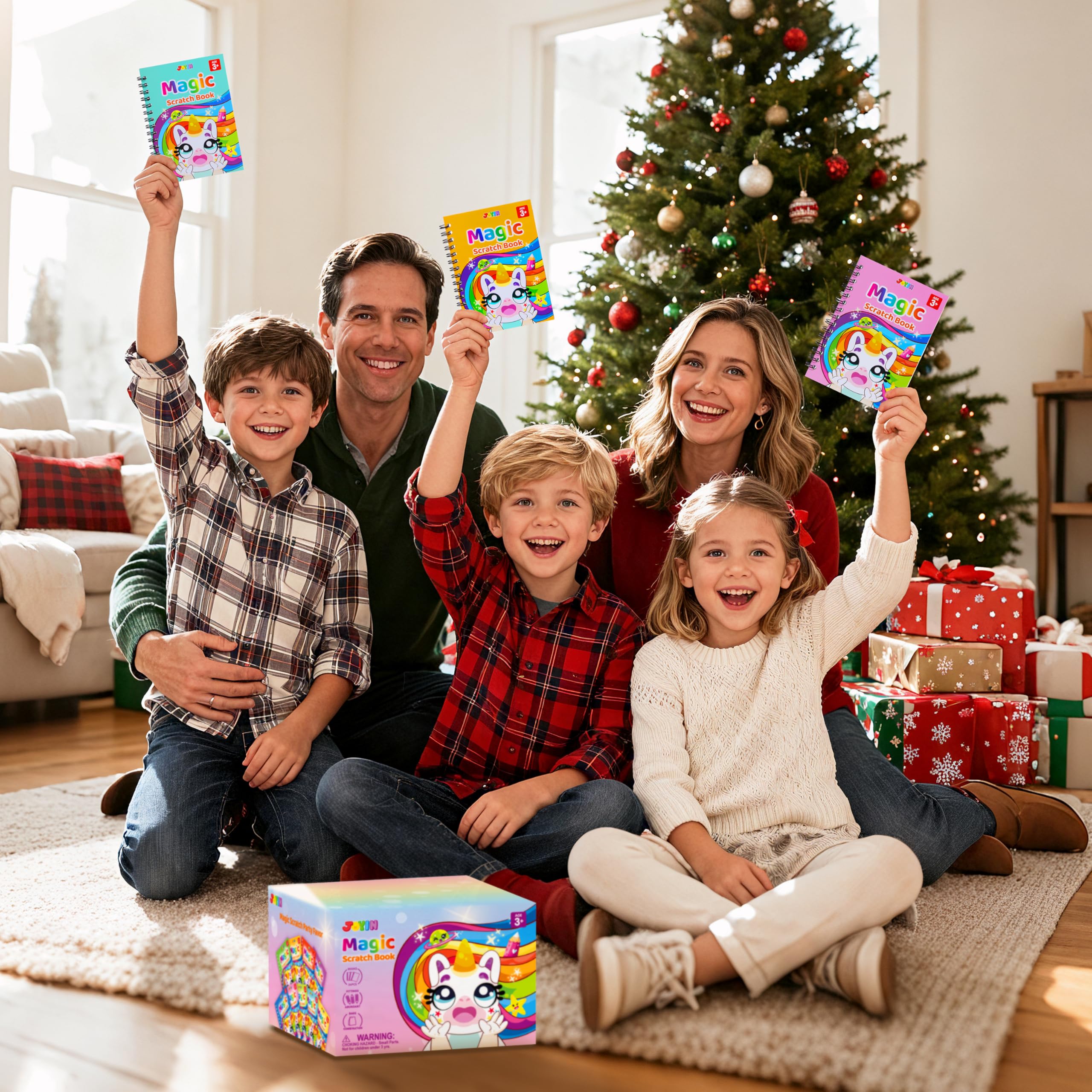JOYIN 24 Stück Rubbel-Notizbuch, Regenbogen-Kunst-Notizbuch, Partygeschenke für Kinder, Kunst-Bastelset, Goodie-Tütenfüller für Mädchen und Jungen, Rückgabe-Geschenke für Geburtstag