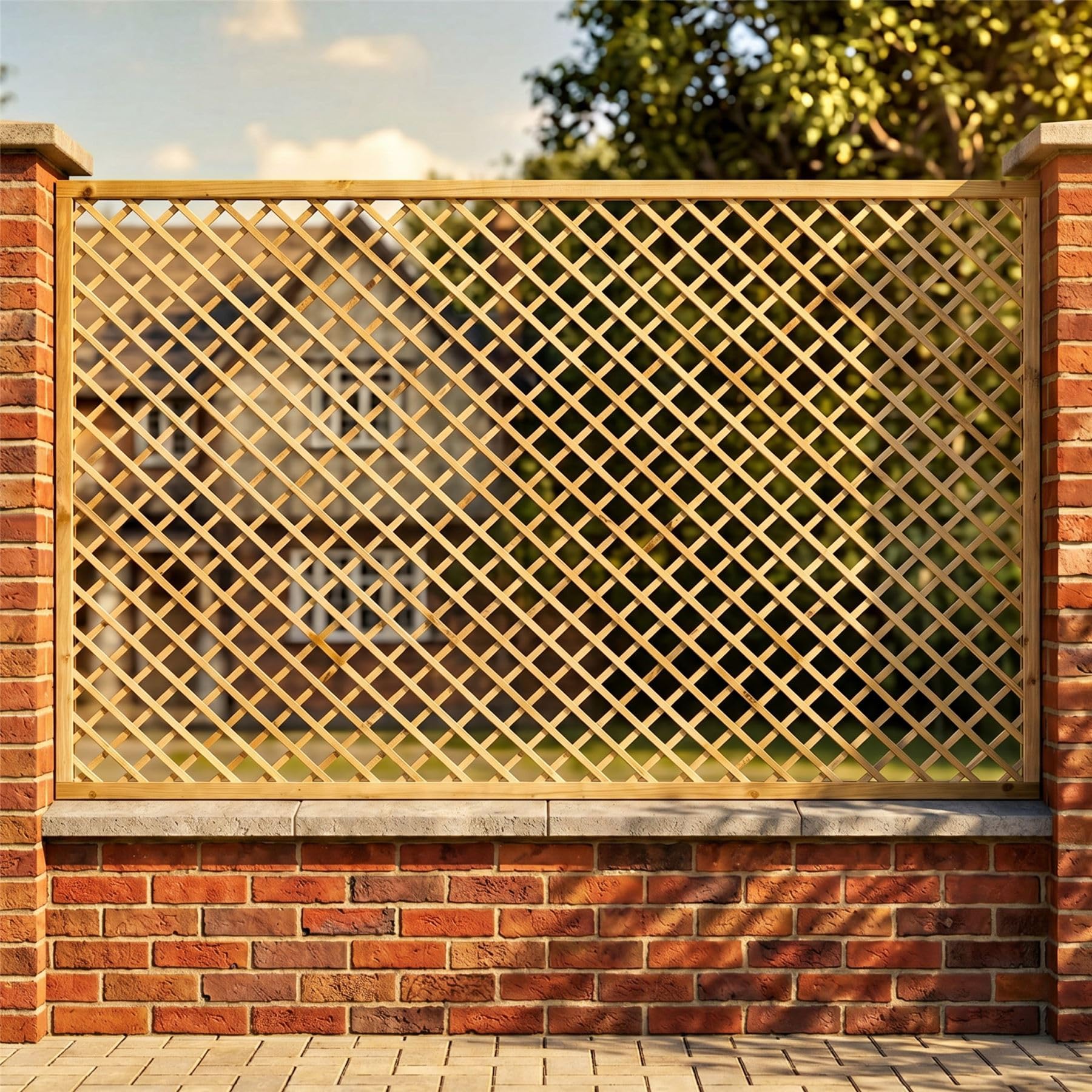 Premier Garden Supplies Pressure Treated (Tanalised) Diamond Standard Elite Alderley, 6Ft X 4Ft Fence Panel Trellis Topper Wooden Lattice | Decorative Fencing Topper For Outdoor Garden Wall, Pergola, & Arch (Wide: 182.8Cm X High: 120Cm)