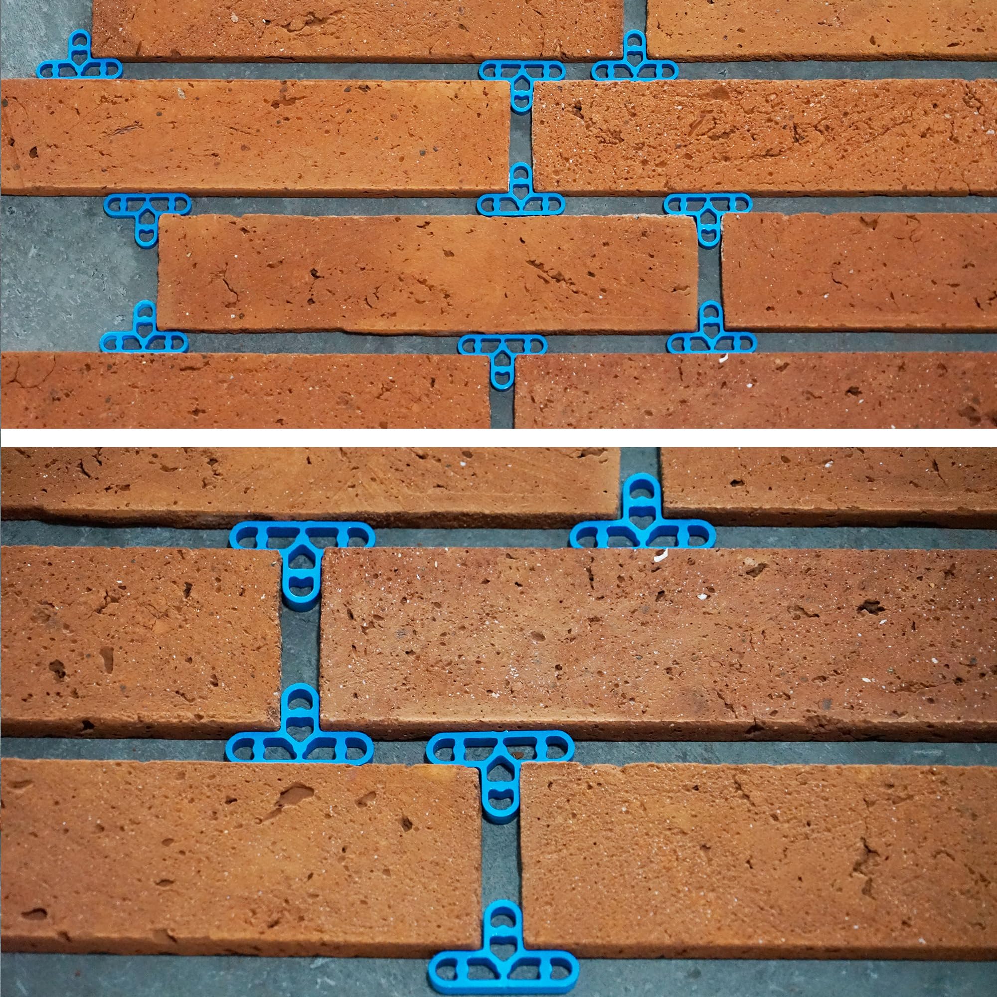 Blue Color 10mm Leveling Gap Spacer Tile Leveling System 100 pcs Red Brick Wall Spacer Thin Veneer Leveling Spacer Patio Slab Spacer Granite Floor Spacer Outdoor Spacer - Image 4