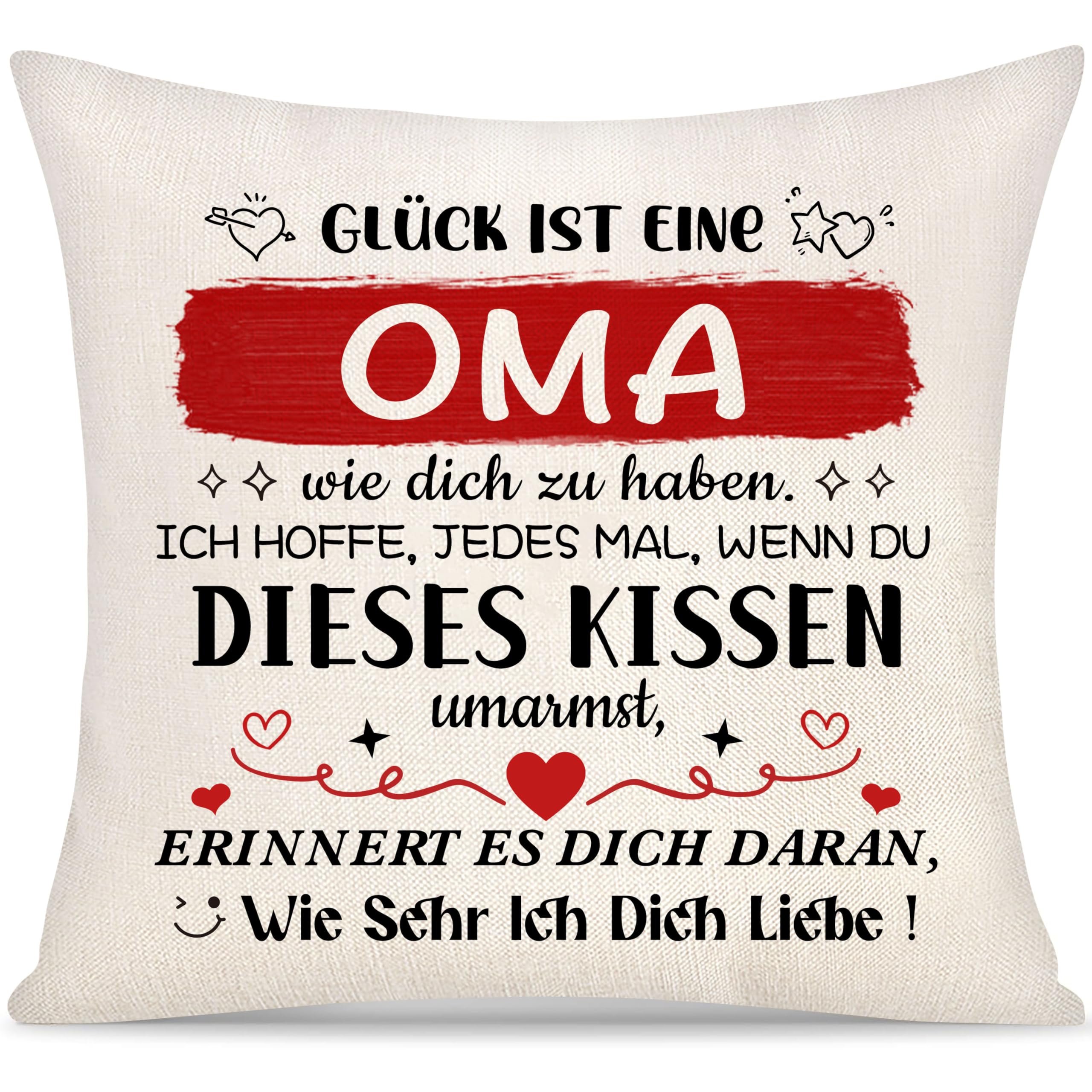 Yoskiasd Kissenbezug Geschenk für Oma Frauen Geschenke von Enkeltochter Enkel Geschenke zum Ruhestand Kissenbezug Geburtstag Glück ist Eine Oma Wie Dich zu Haben