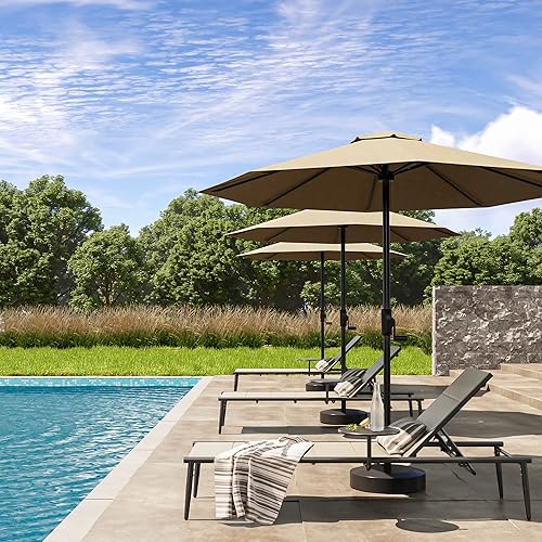 Miniatura 2 de EAST OAK Tumbona para exteriores, silla de aluminio para patio con mesa auxiliar, sillas ajustables para silla reclinable exterior, 5 posiciones