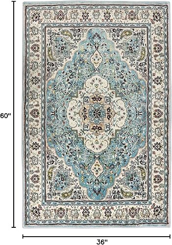 Miniatura 568 de Lahome Tapete tribal bohemio, pequeño, suave, antideslizante, lavable, de pelo corto, para piso en puerta, interior, entrada, baño, silla, Verde