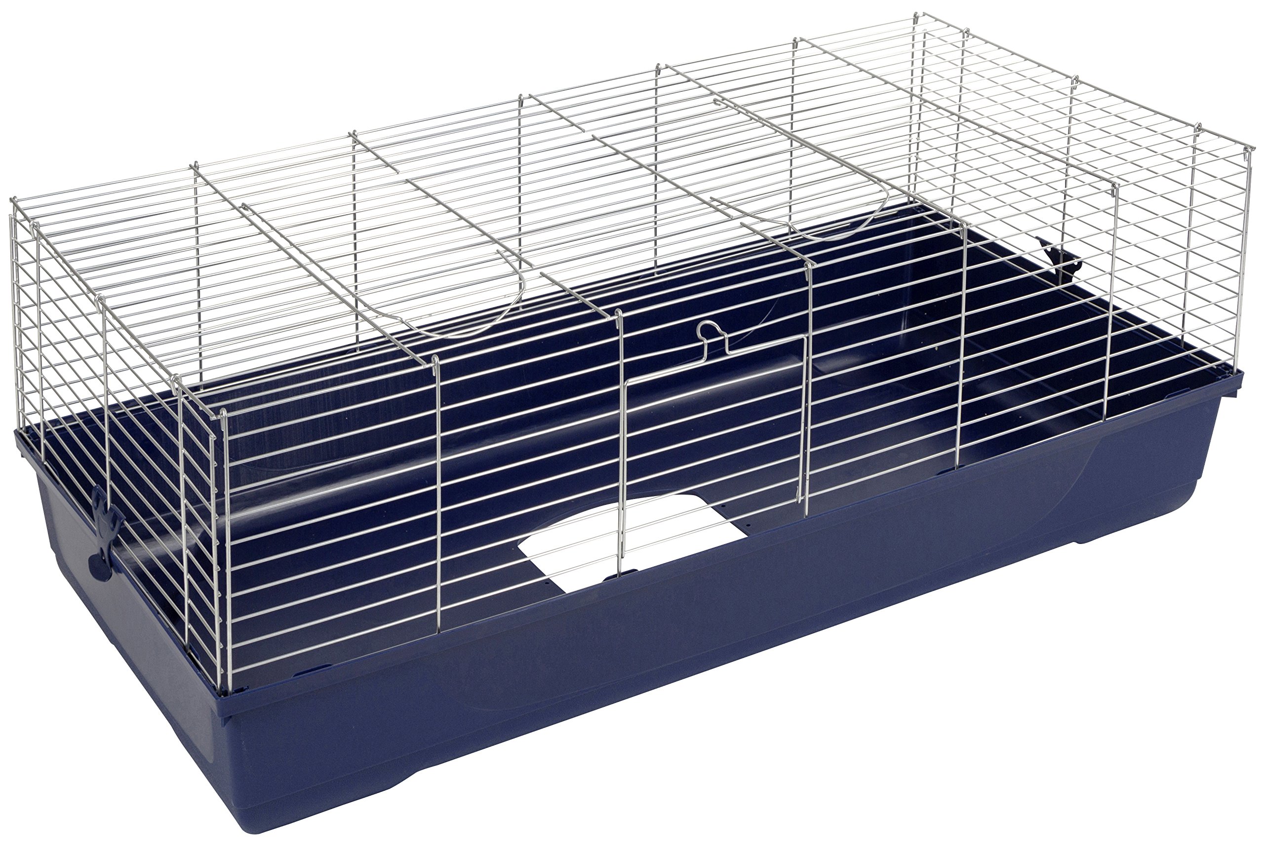Kerbl Kleintierkäfig Maxi Baldo Twin (L x B x H 120 x 58 x 86 cm, Farbe dunkelblau, Gitterabstand 2,2 cm, mit klappbarem Gitter) 81705