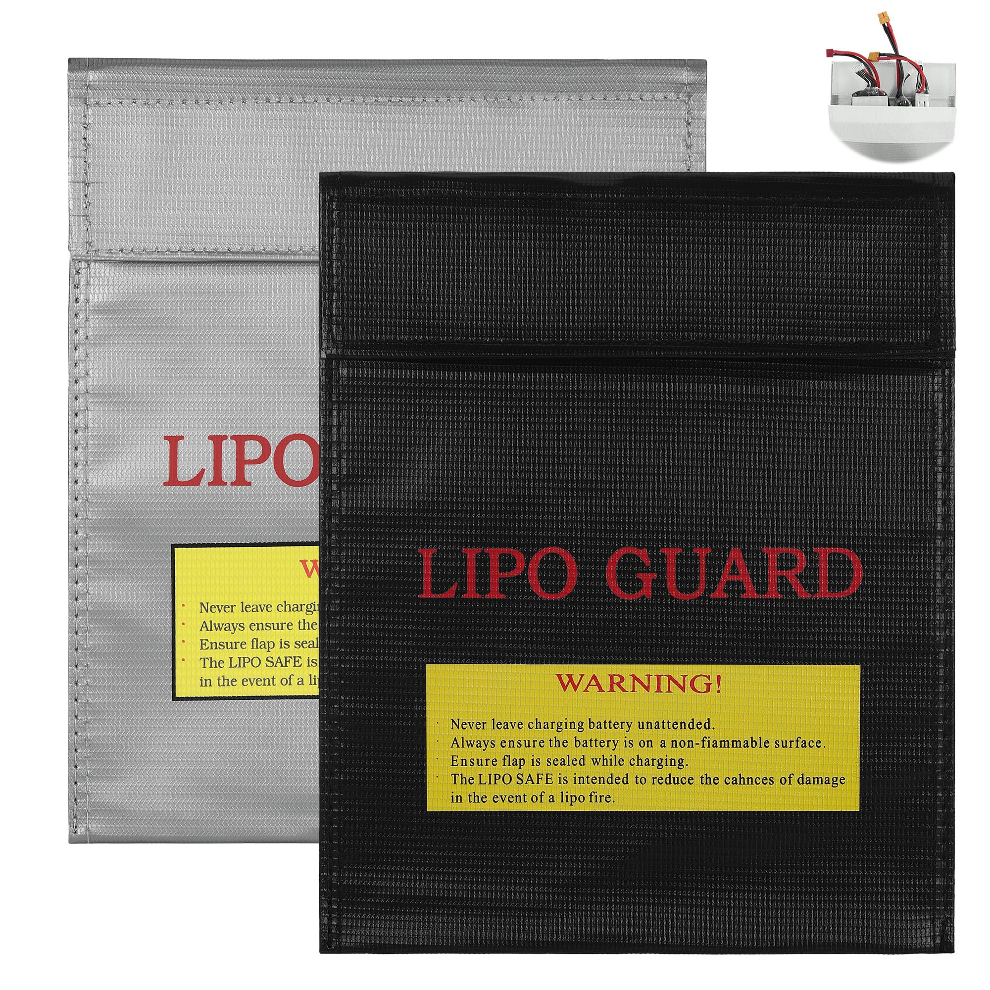2 szt. Torba ochronna na baterie Lipo 30 x 23 cm, ognioodporna torba na dokumenty, torba ognioodporna, bezpieczna torba Lipo do bezpiecznego ładowania i transportu, przechowywanie gotówki