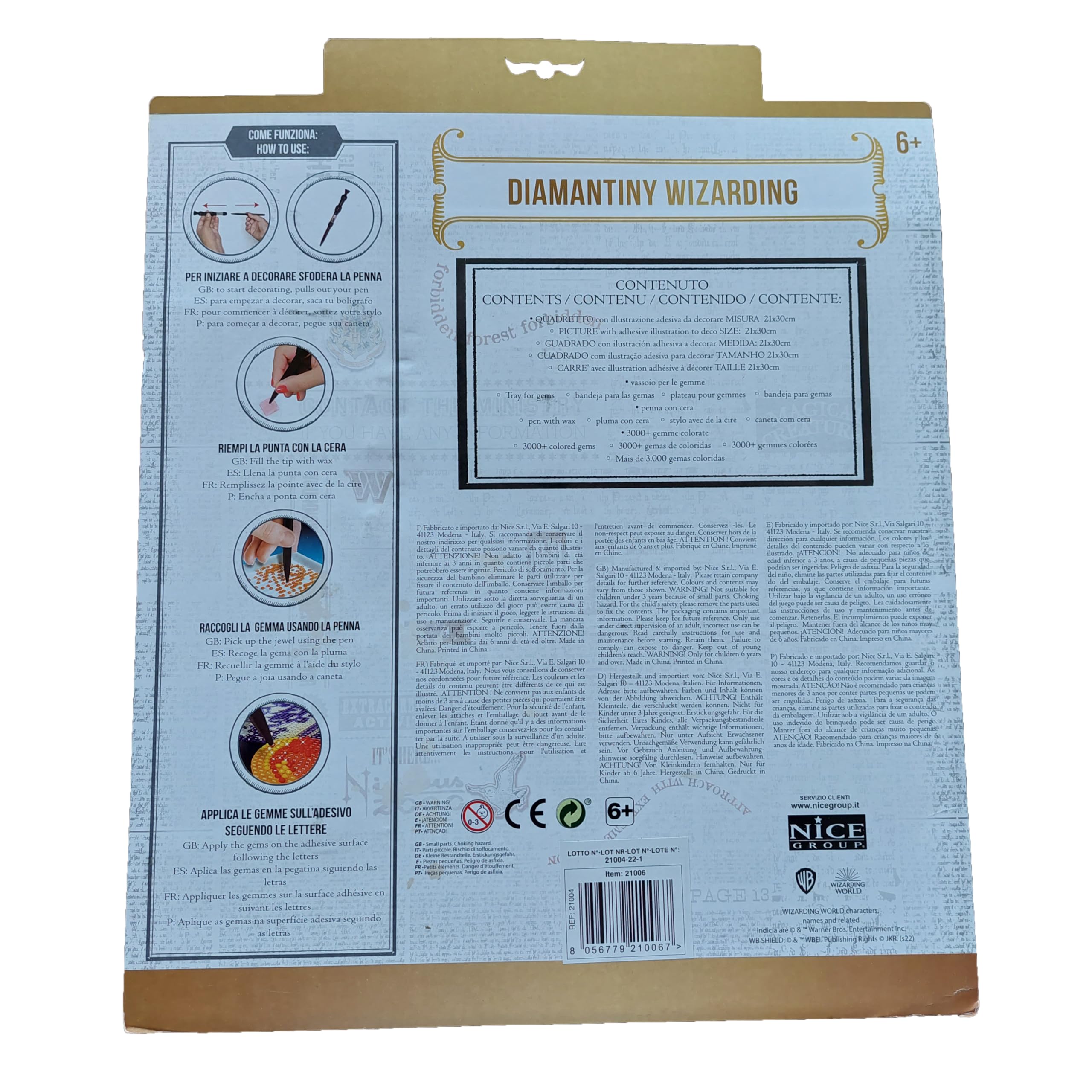DIAMANTINY Harry Potter – Yume Fantasy Hermione – Kit crea il Mosaico, Attività Crystal Art, Diamond Painting, 1 Quadro A4