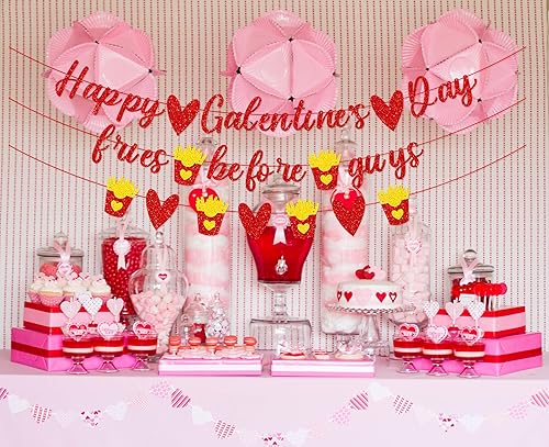 Miniatura 3 de Cartel de Feliz Día de Galentinas pancarta de fuego antes de chicos pancarta de feliz día de Galentine decoraciones de fiesta del día de San