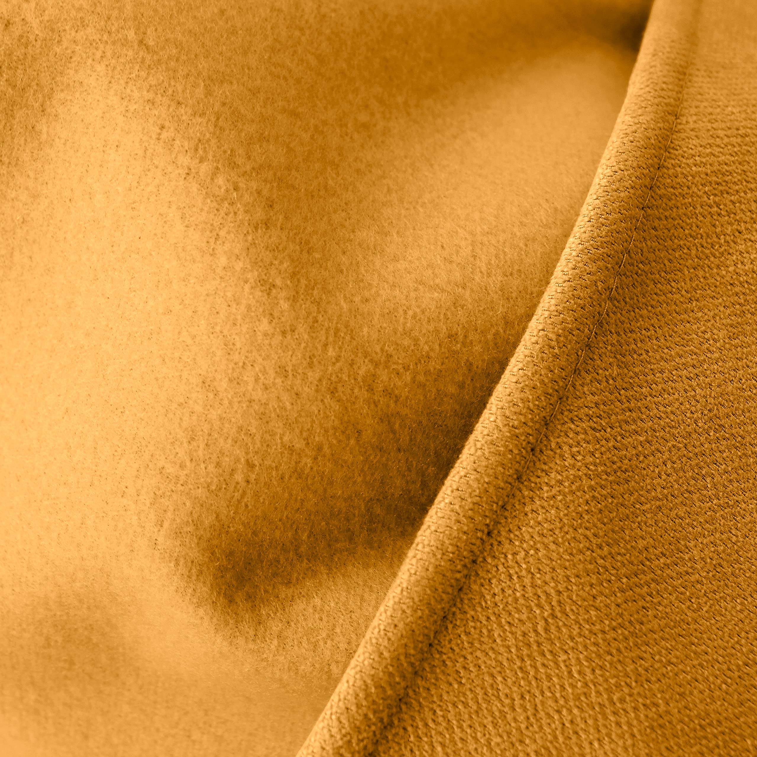 ED ENJOY HOME Rideau Thermique Occultant avec Œillets, Jaune Moutarde, 135x240cm, 100% Polyester, Velours Tramé, Doublure Polaire, Collection Nordica