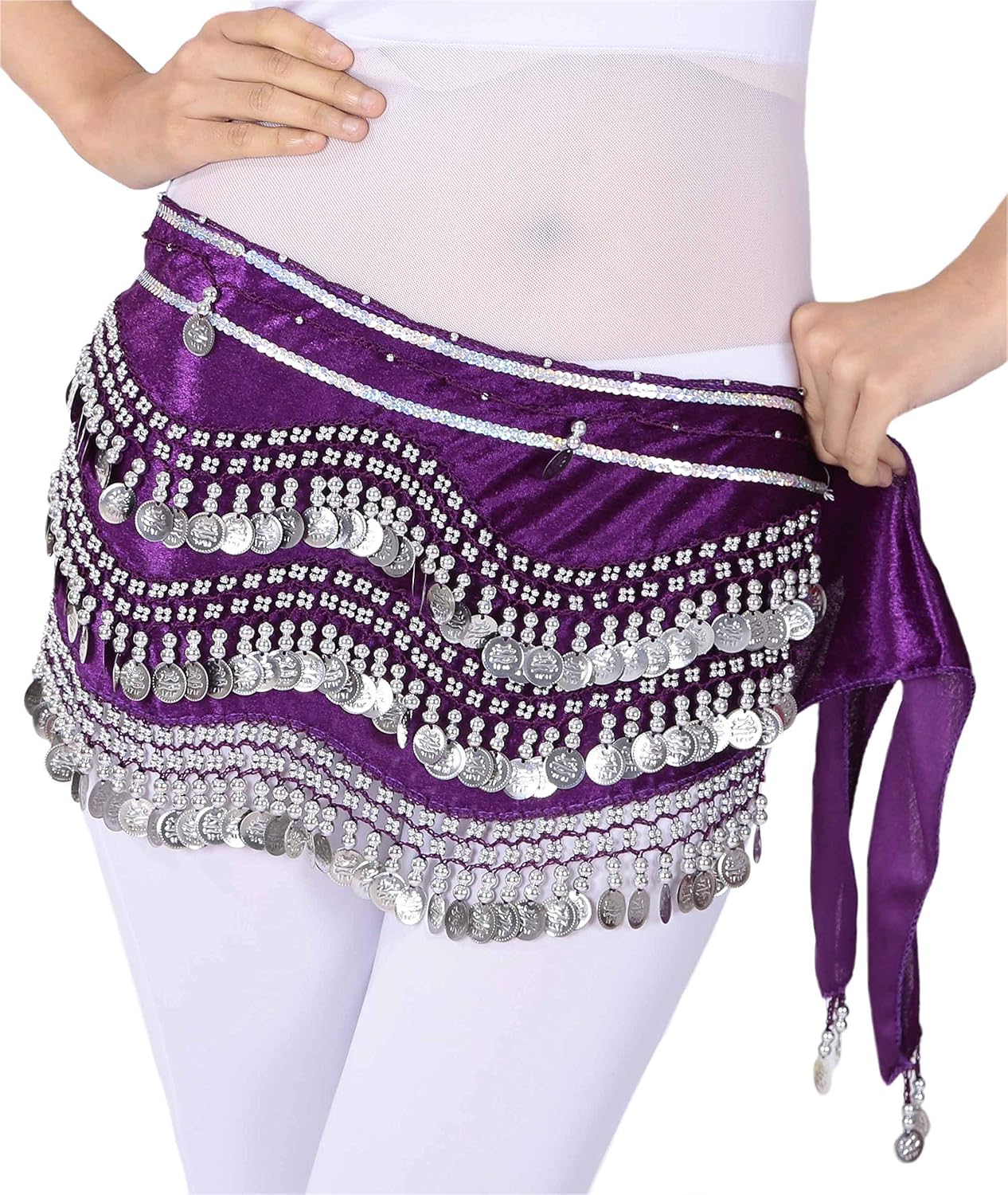 Lauthen.S 248 Coins Belly Dance Hip Scarf Tribal Belt Halloween Gypsy Costume Accessory - Image 2