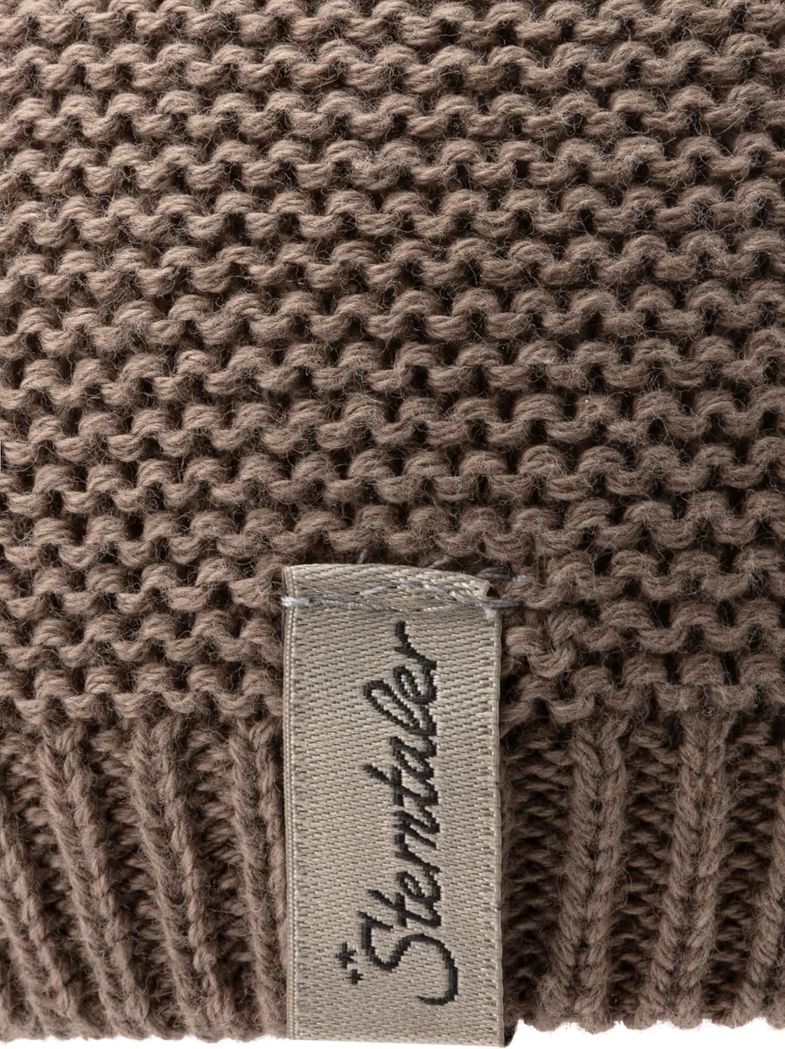 Knitted hat with ears, GOTS, brown