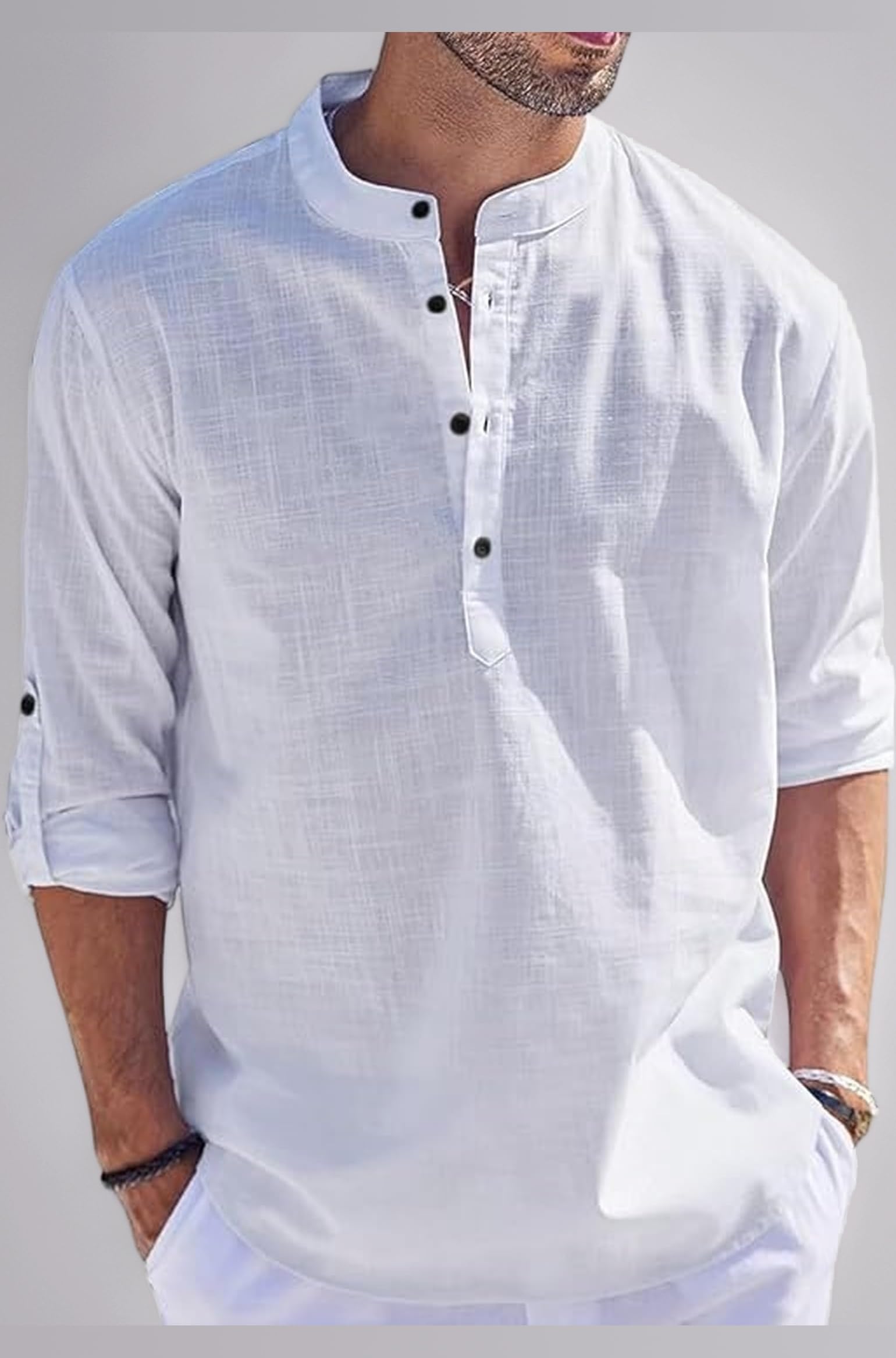 Kurta for Man | Men's Trendy Short Kurta | Shirt for Man | Men's Casual Shirts | Kurta Wedding for Men | Stylish Full Sleeve Shirts | Mandarin Collar Short Kurta for Men
