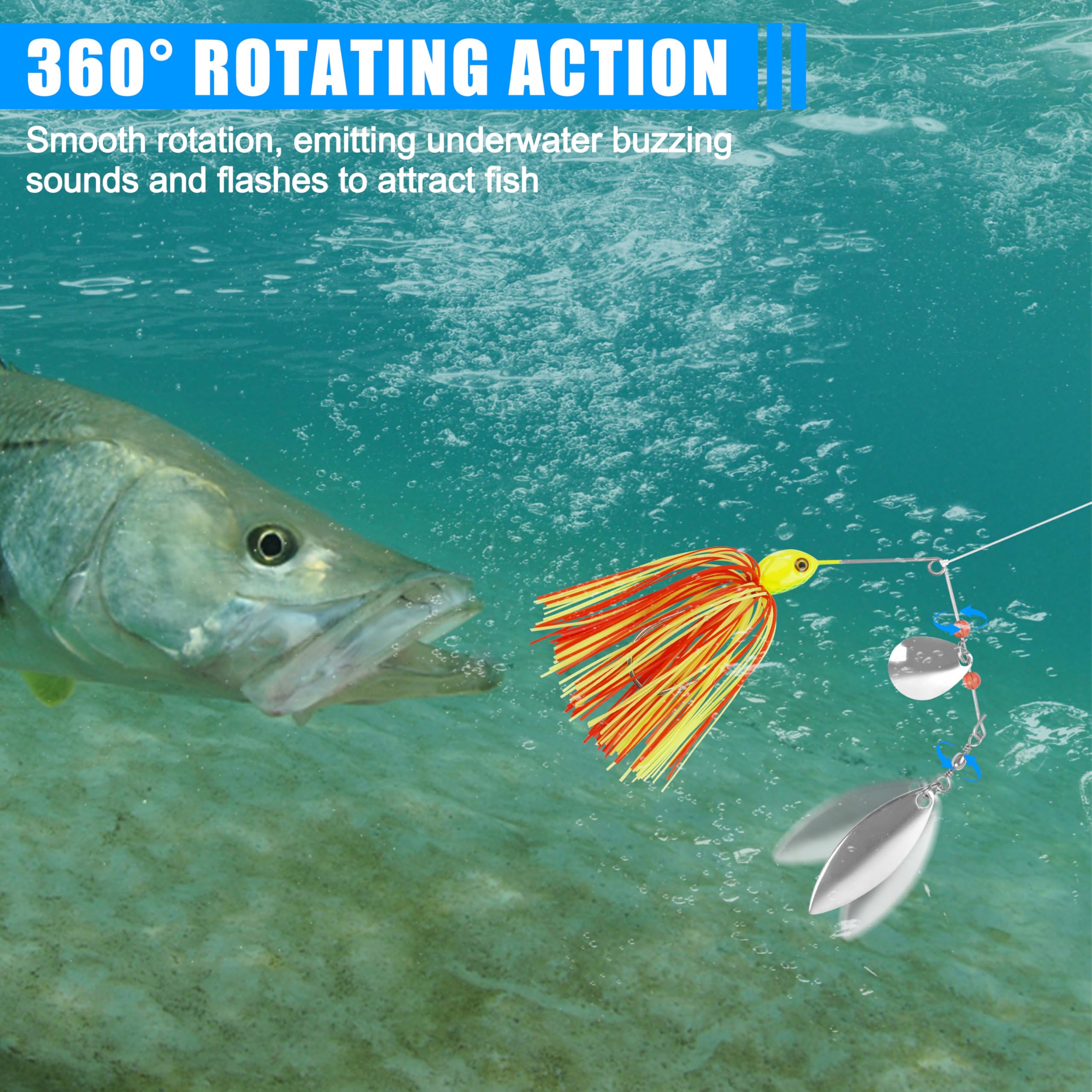 AGOOL Angelköder Spinner Köder-Set – Hartmetall Spinner Lures Multicolor Jigköder Buzzbait Swimbaits für Hecht, Barsch, Forellen, Lachs, Süßwasser, Salzwasserangeln, 6 Stück/12 Stück, Set-2, 12 pcs