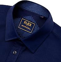 Vista 89 de Alimens & Gentle - Camisas de vestir con bolsillo y manga corta, de color liso y sin arrugas, estilo casual con botones, para hombres