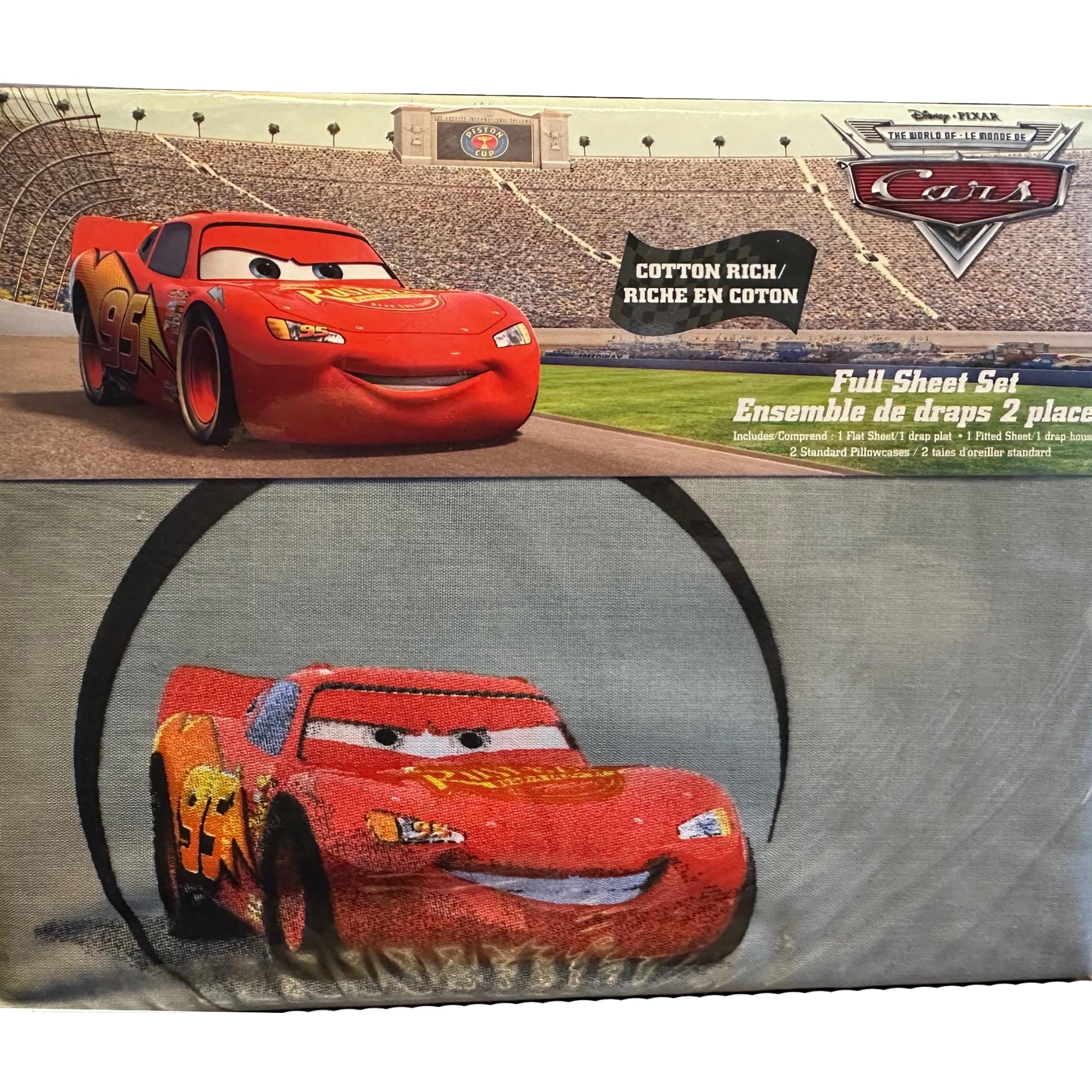 Disney Pixar Cars Full Sheet Set Car Bed for Kids Pieces Multicolor  Bedding Set with Printed Character