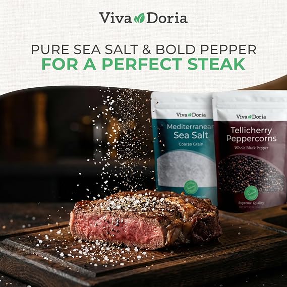 Viva Doria Tellicherry Black Peppercorn & Mediterranean Sea Salt