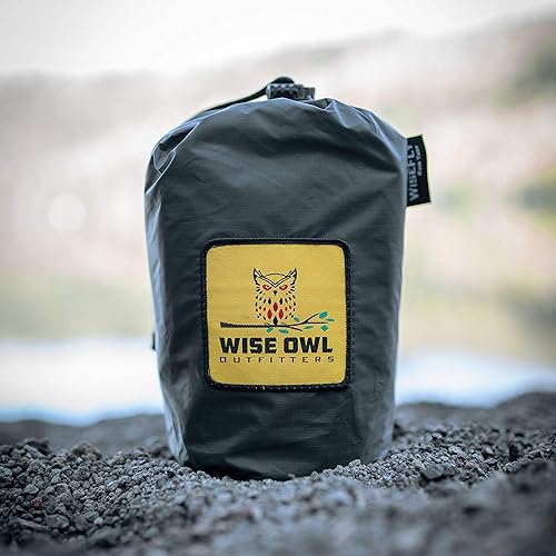 Miniatura 6 de Wise Owl Outfitters Hamaca Rain Fly  Funda de lona impermeable para acampar con estacas de tienda de campaña y bolsa de transporte, refugio