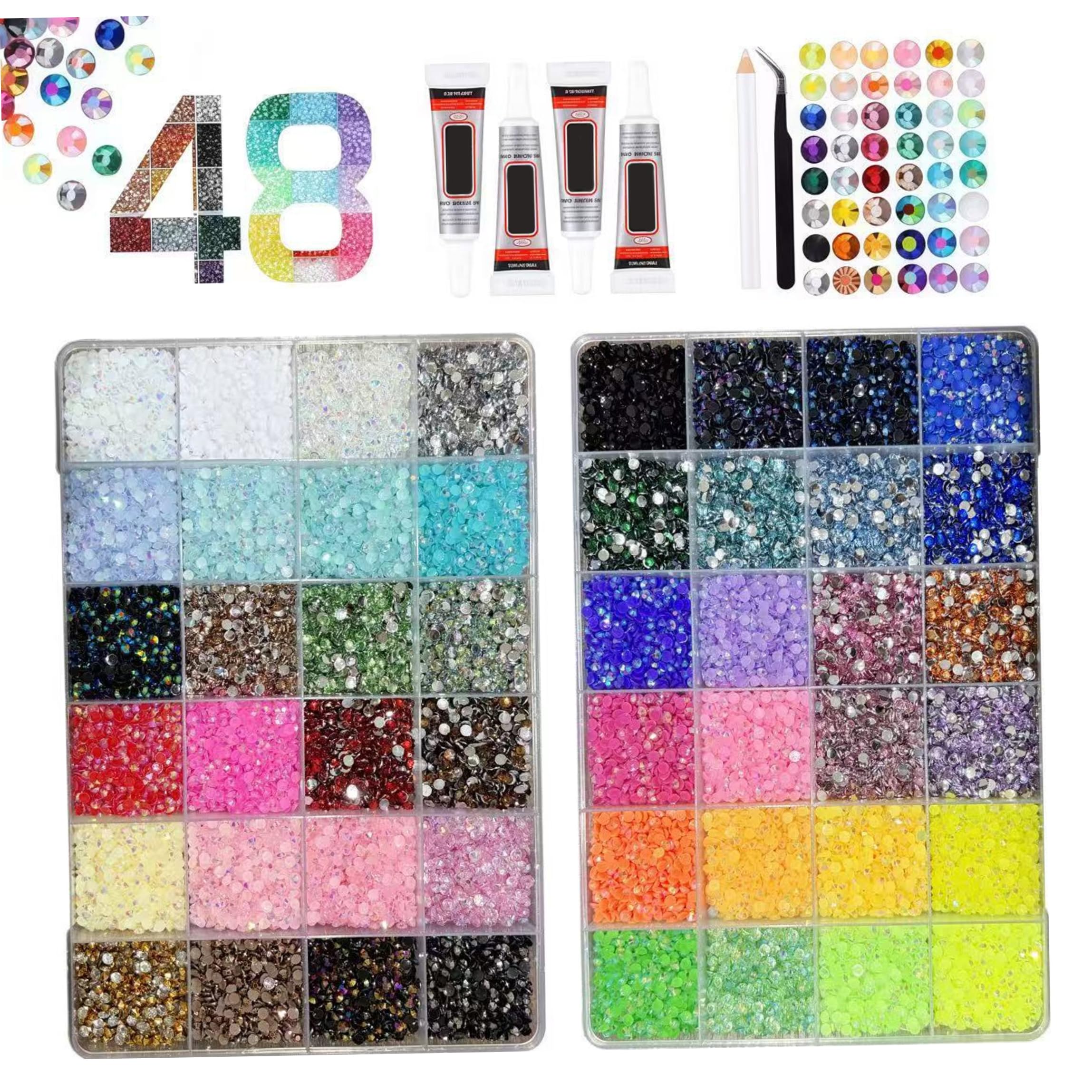 Kit de diamantes de imitación con pegamento para evitar caídas de gemas 7