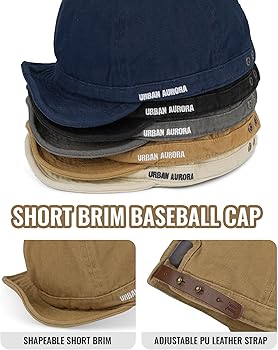 CLAPE Cotton Baseball Caps Short Brim Soft Cap Low Profile Dad