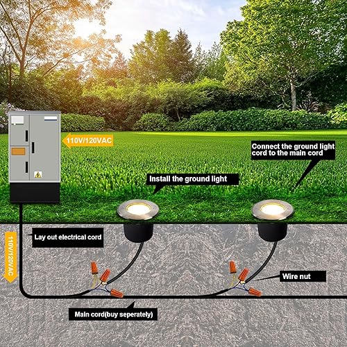 Miniatura 4 de Luces LED para exteriores de 3 W, voltaje de línea de 110 V 120 V, iluminación de paisaje en tierra exterior, blanco de alto brillo 6500 K, luz de