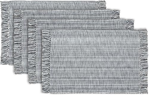Miniatura 12 de PurpleEssences - Juego de 4 manteles individuales con flecos, 100% algodón, 13 x 19 pulgadas, manteles gruesos y duraderos para mesa de comedor,
