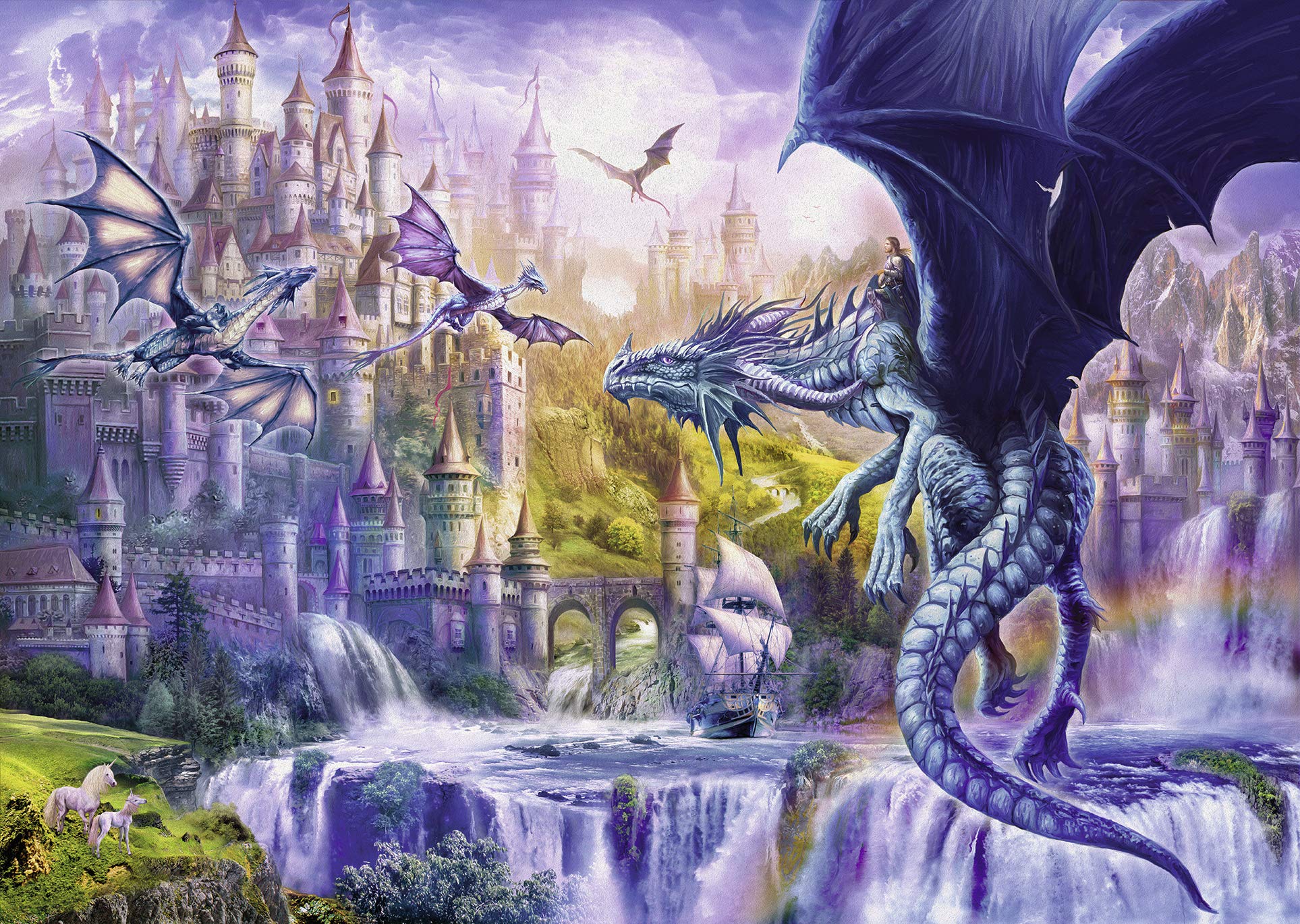Ravensburger Puzzle 1000 Pezzi Castello al Chiaro di Luna
