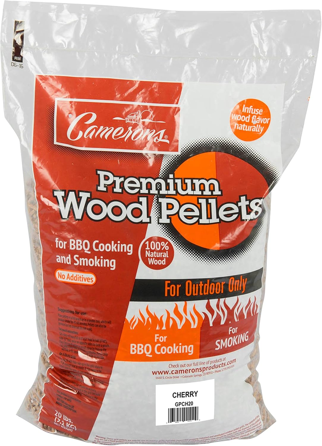 Camerons Products Wood Pellets - All Natural Premium Grilling Barbeque Wood Pellets - No Fillers, Apple 20 lb Bag: Kitchen & Dining