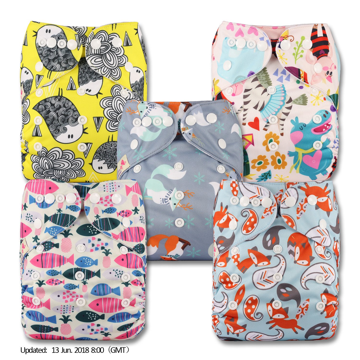 Buy LittleBloom Baby Washable Nappies Reusable Nappy Inserts, Closure