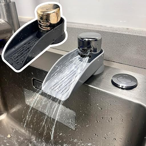 2-Pack Dishwasher Air Gap ​Cover Water Ramp Silicone Splash ​Guard, 4° Overflow Spout Extender for Dishwasher,Universal Accessory For Dishwasher Air Gap,Replacement Dishwasher Air Gap (Grey,Black)
