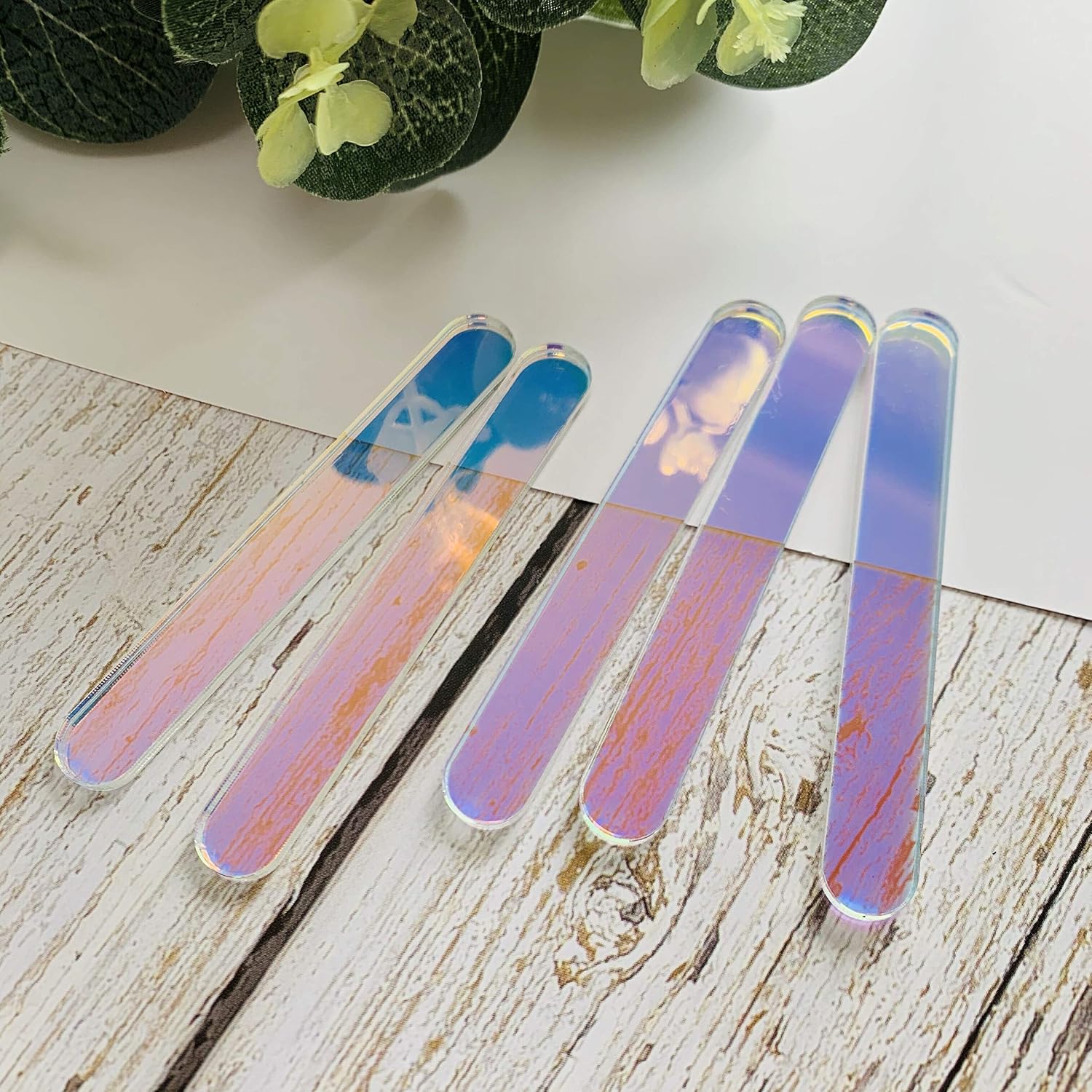 CHENRUI 50 Pcs Mini Neon Acrylic Cakesicle Popsicle Sticks for Ice Creamsicle Candy Apple (Rainbow AB)