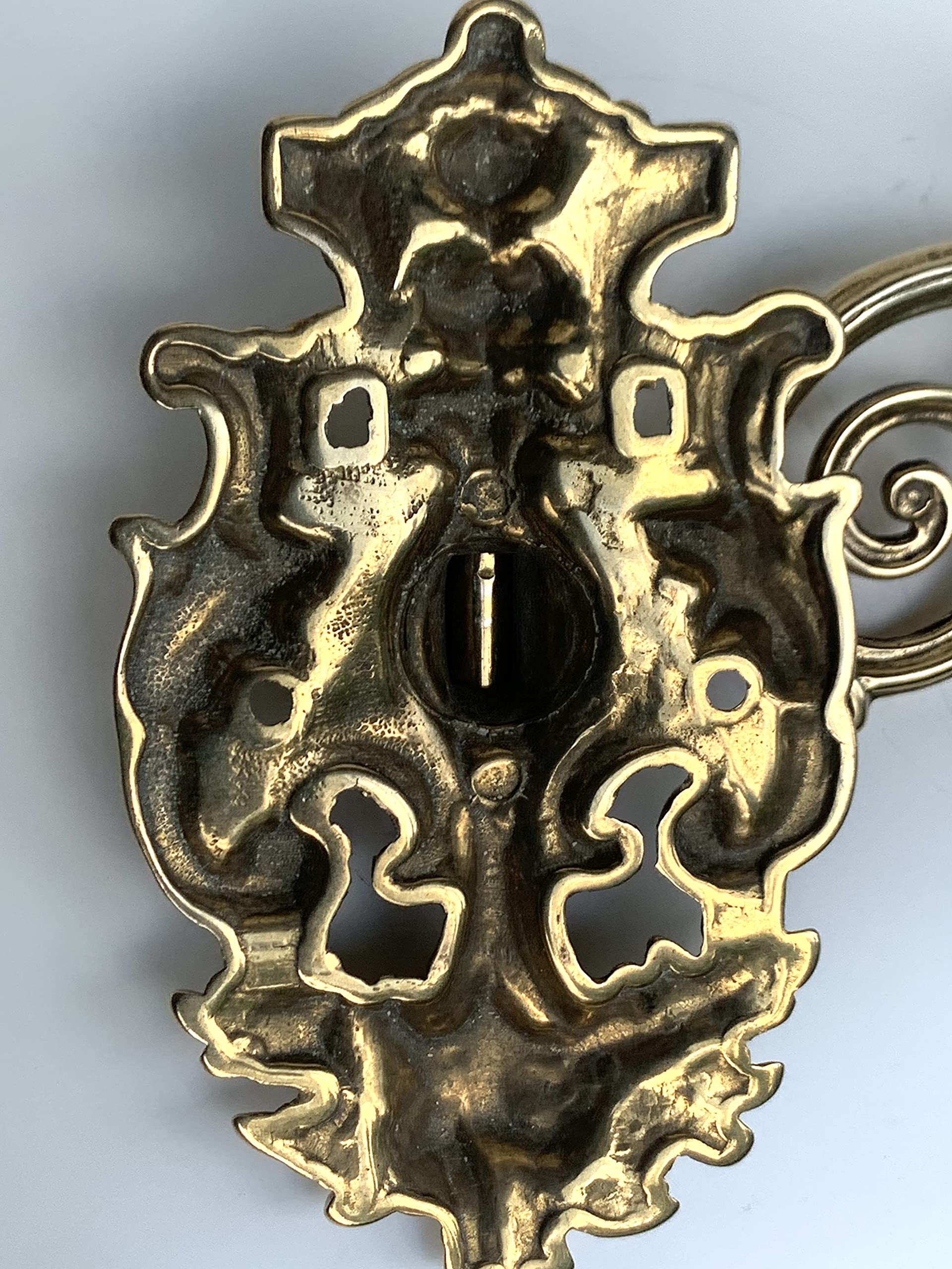Wandleuchter Antik Kerzenhalter Klavierleuchter Messing Schwenkbar verziert Wandapplik 23cmx 9 cm Wandkerzenleuchter Gold Wandkerzenhalter SA 221