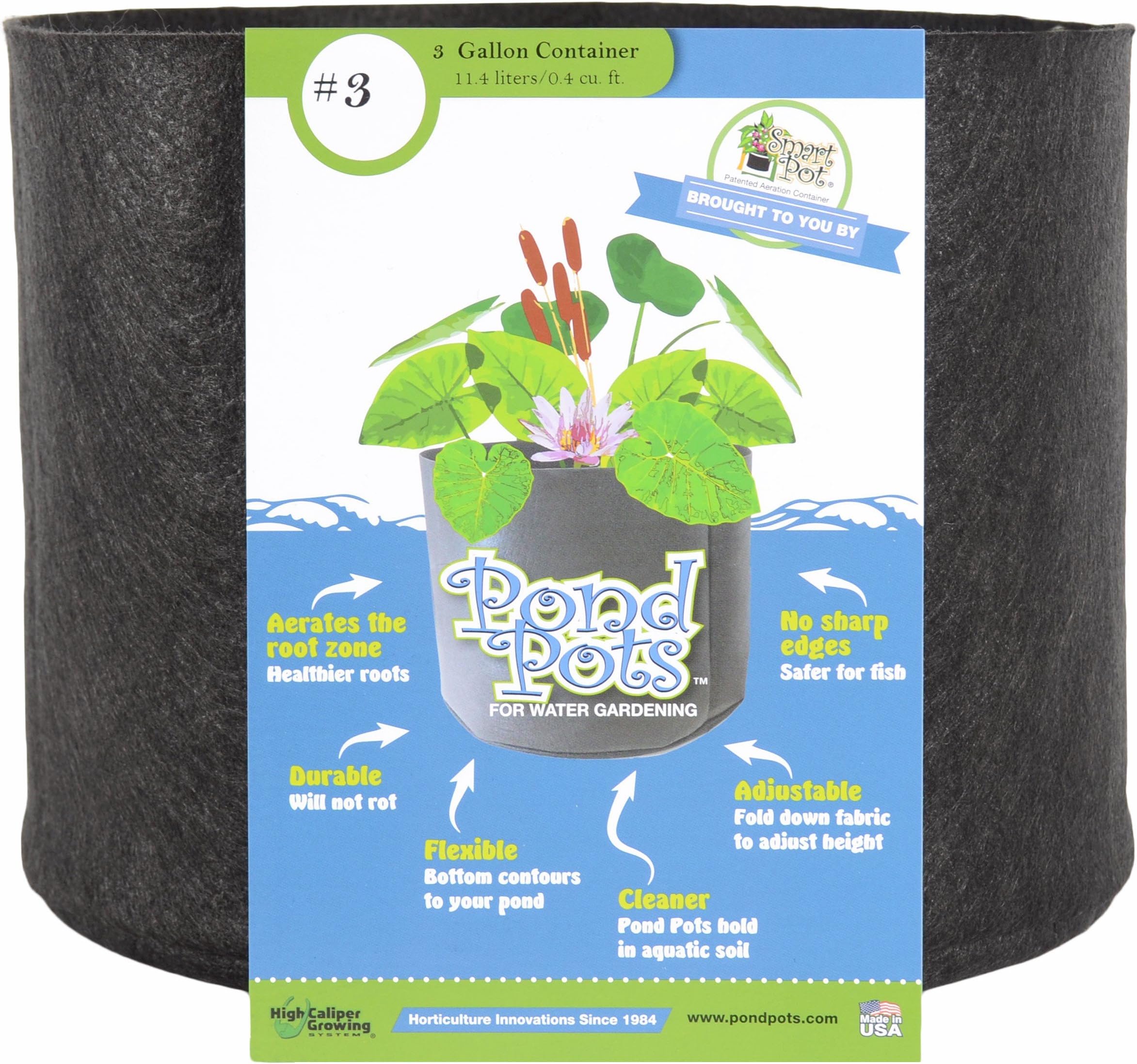 Pond Flexible Aquatic Plant Container for Water Gardening, 3 Gallon, Black