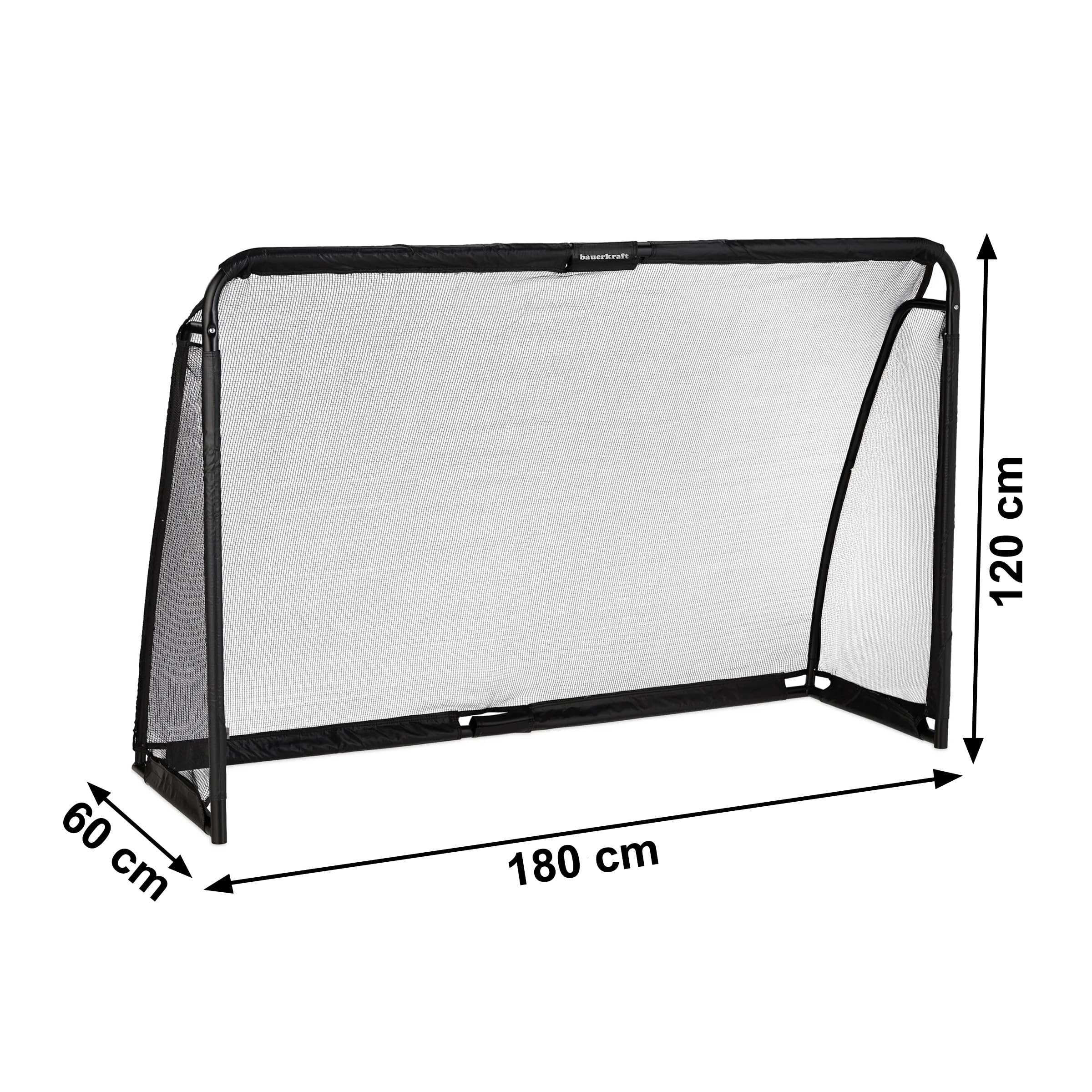 Metalowa bramka piłkarska z siatką treningowa do gry w piłkę nożną 180x120x60 cm czarna