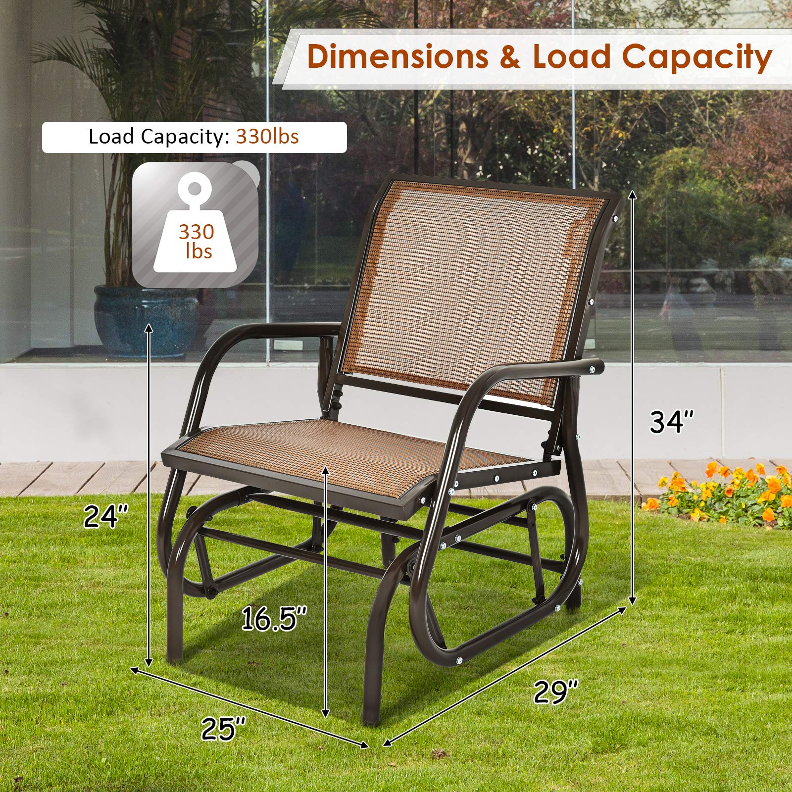 patio single glider chair