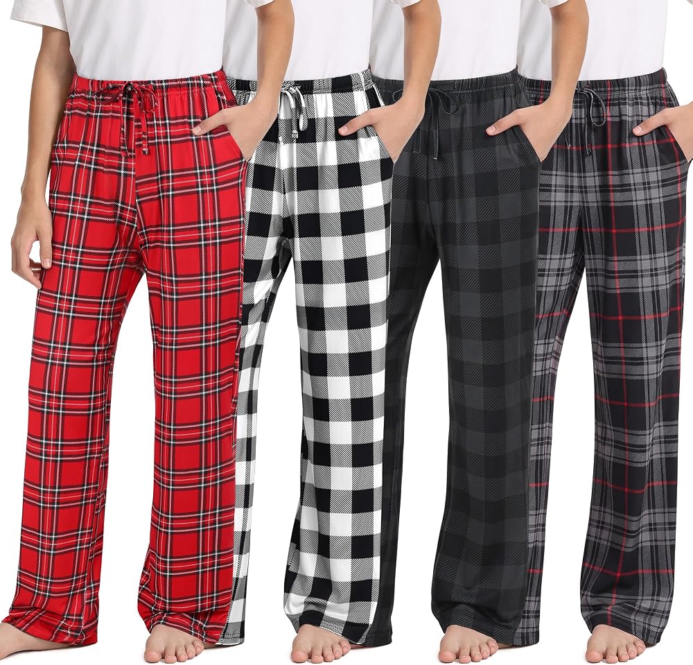 IHU 4 Pack Boys Pajama Pants Ultra Soft Kids PJ Bottoms Sleepwear Clothes — 사진 1