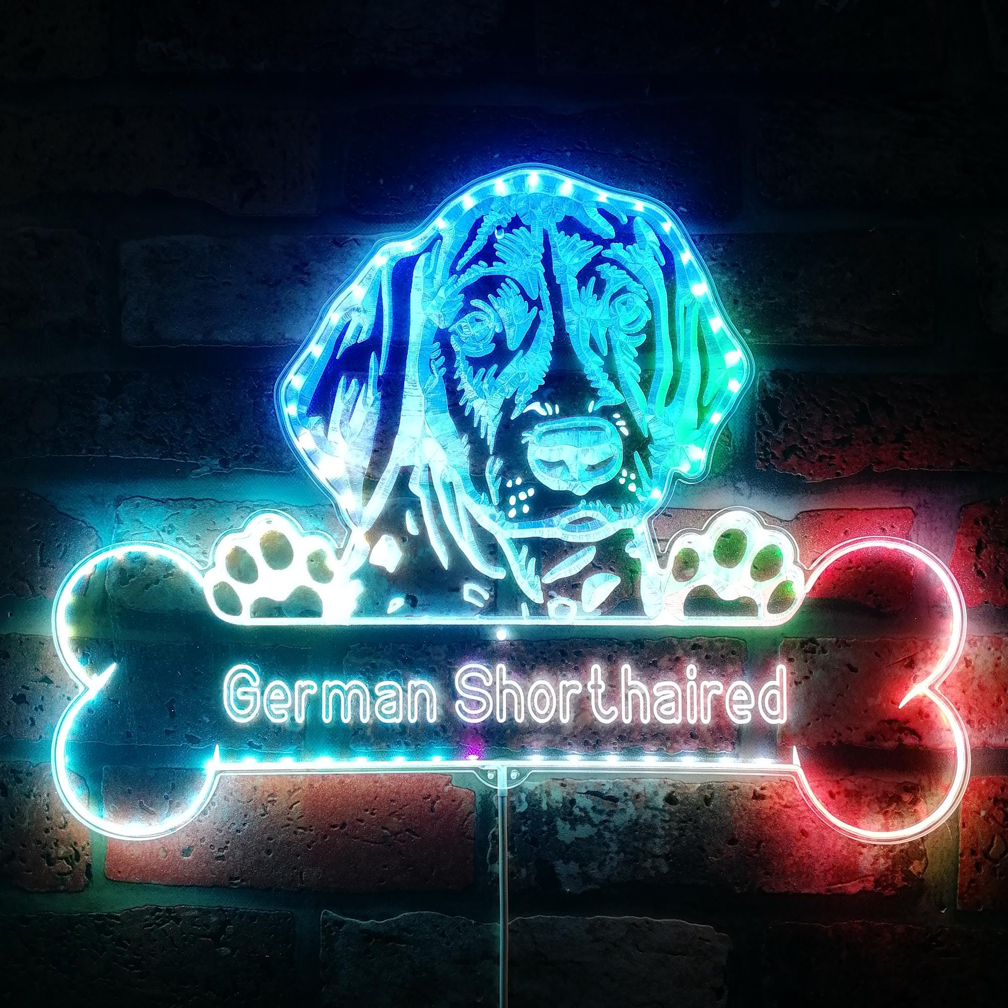 ADVPRO Name Personalize German Shorthaired Dog RGB Dynamic Glam LED Sign - Cut-to-Edge Shape - Smart 3D Wall Decoration - Multicolor Dynamic Lighting - st06s43-fnd-p0072-tm