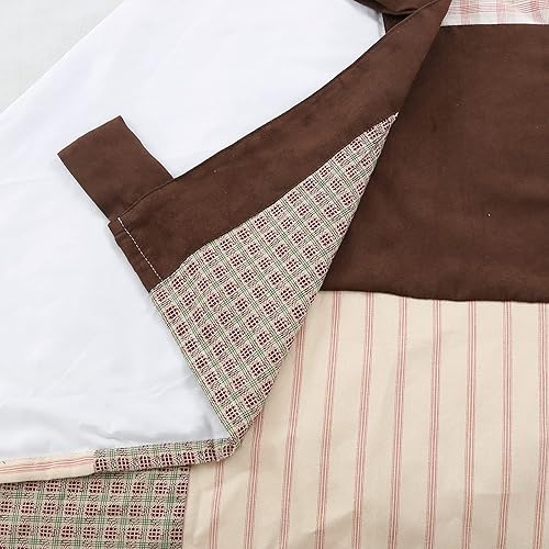 Vista 128 de Cozy Line Home Fashions - Juego de ropa de cama, edredón reversible 100% algodón, diseño floral campestre, tela de retazos, a cuadros, color rojo