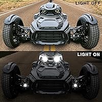 Vista 3 de SAUTVS Luces LED auxiliares de conducción para Can Am Ryker, luces antiniebla auxiliares con soportes de montaje para Can-Am Ryker 600 900 Sport &