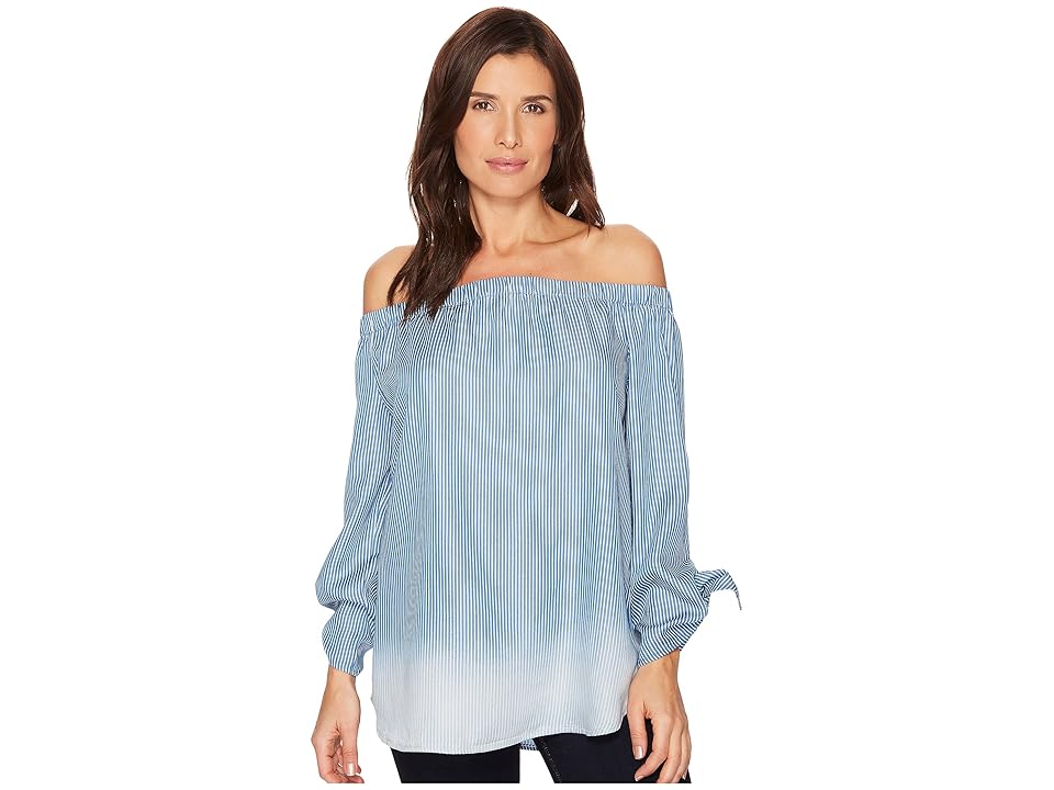 

Karen Kane Tie-Sleeve Off the Shoulder Top (Stripe) Women's Clothing, Multi