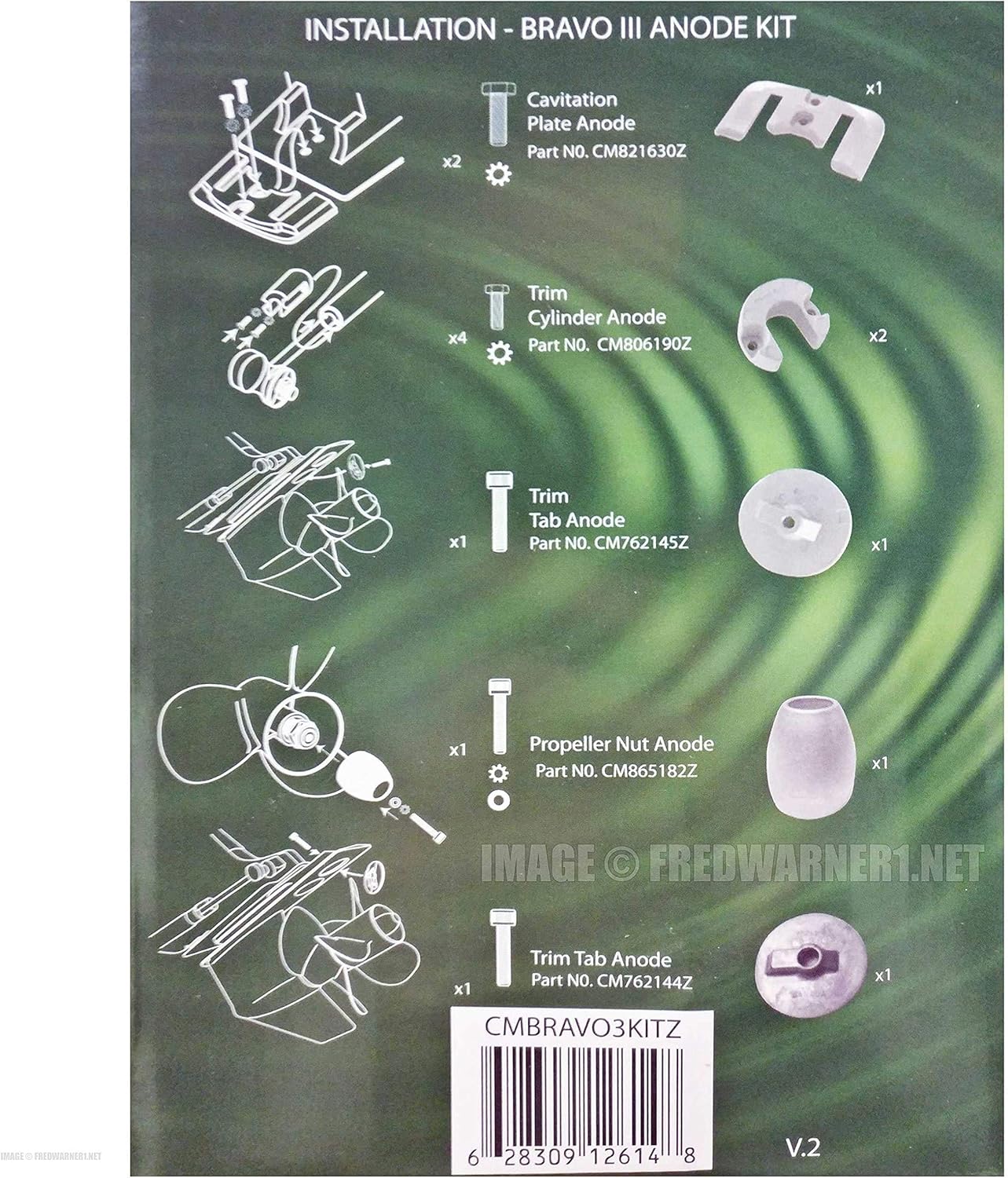 Martyr Canada Metals-martyer anodes Anode KIT M/Cruiser ZINC