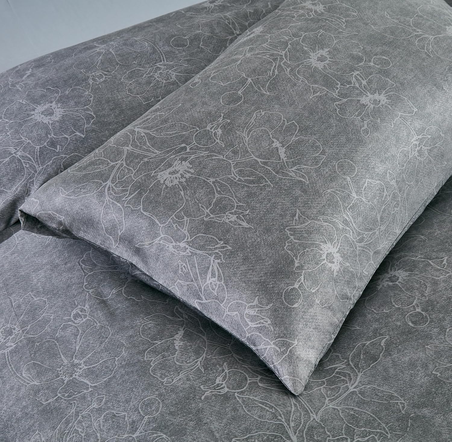 3 Pieces Grey Printed Duvet Cover Set (Linea, King)